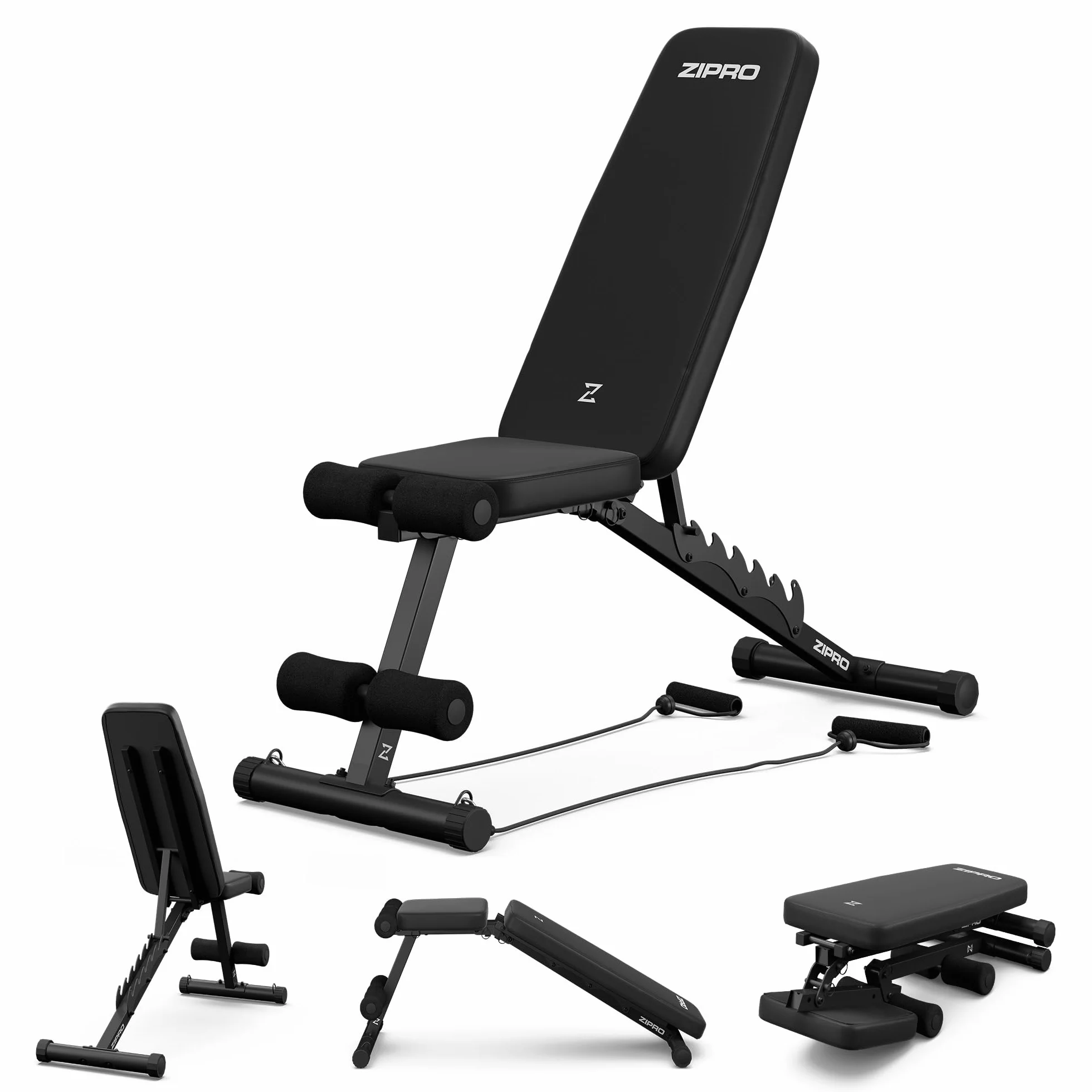 Zipro Uniseks 11926643 Ławka Treningowa, Czarny, do 230 kg