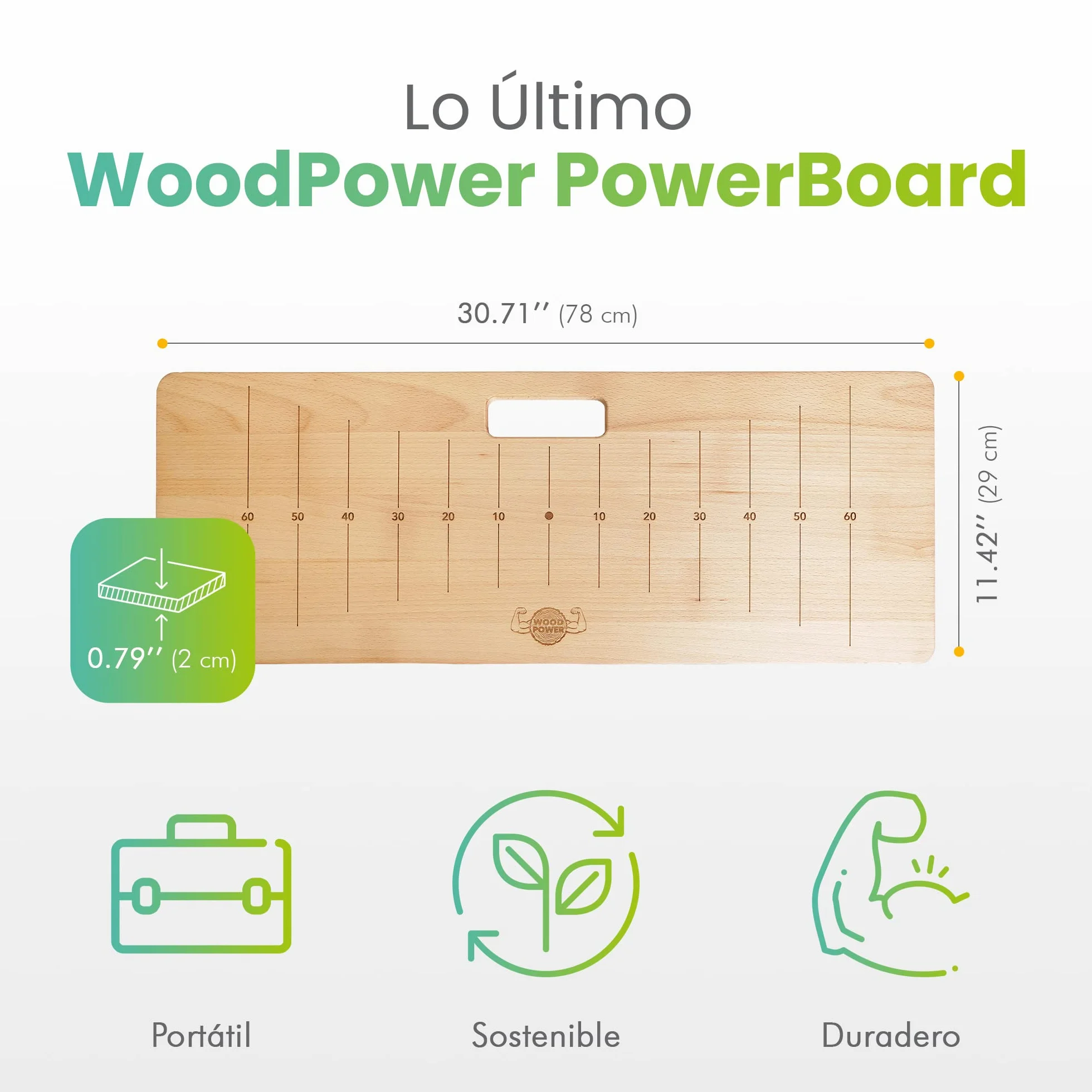 Woodpower PowerBoard deska do ćwiczeń stojąc na ręce gimnastyka joga fitness