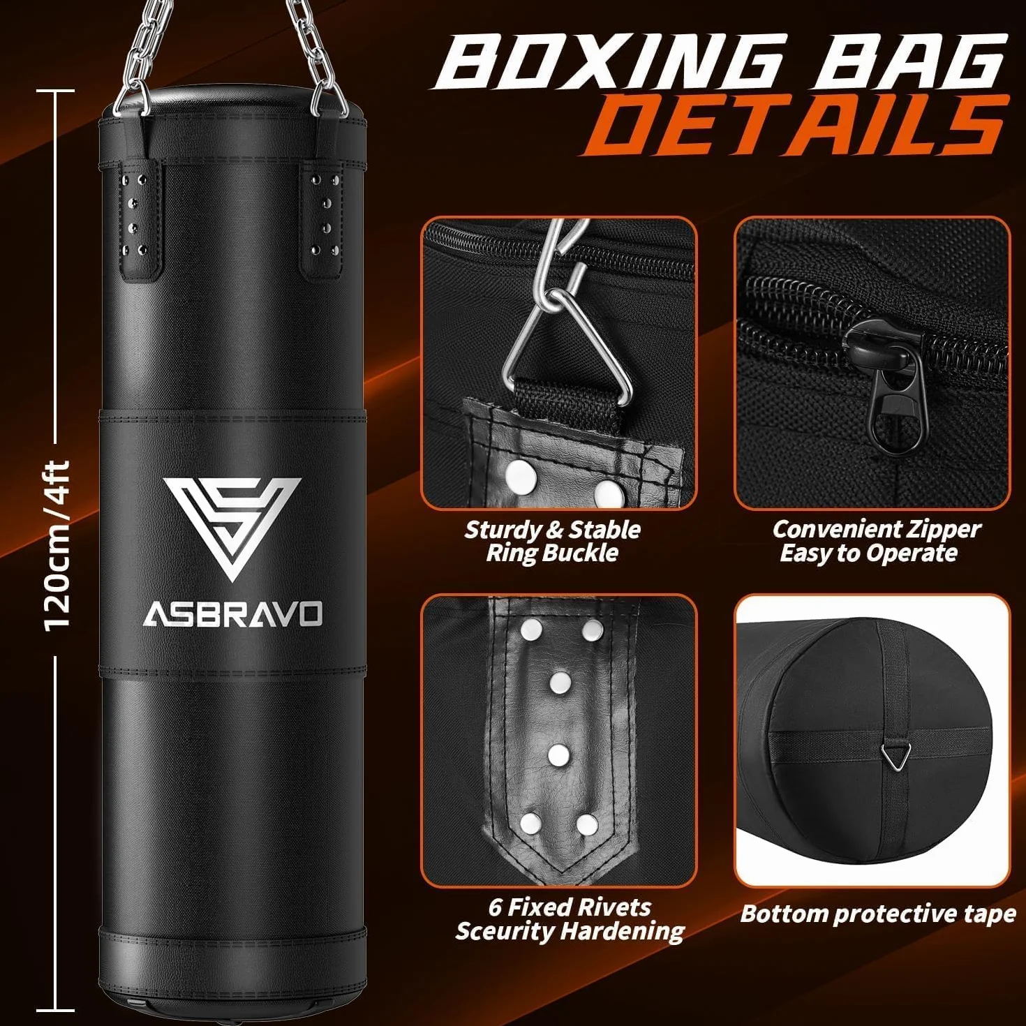 Zestaw z Torbą Bokserską 1,2 m Oxford z Rękawicami 12 oz do MMA Muay Thai Niewypełniony