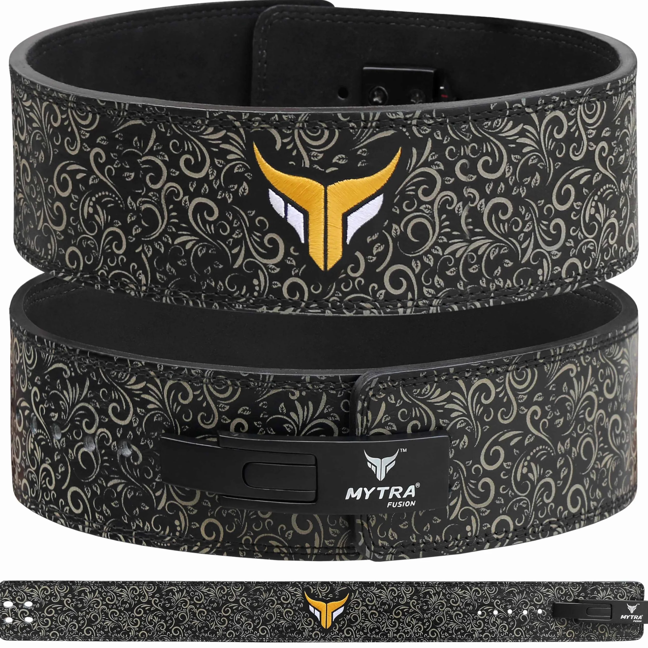Mytra Fusion Pas do podnoszenia ciężarów biała klamra fitness