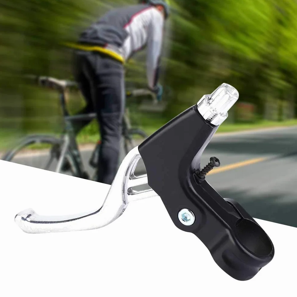 Keenso Uchwyty dźwigni hamulca rowerowego, 1 para uchwytów hamulca rowerowego, aluminium górskiego, dźwignie hamulca rowerowego, uchwyt poziomu sprzęgła, 4 kolory (srebrny)