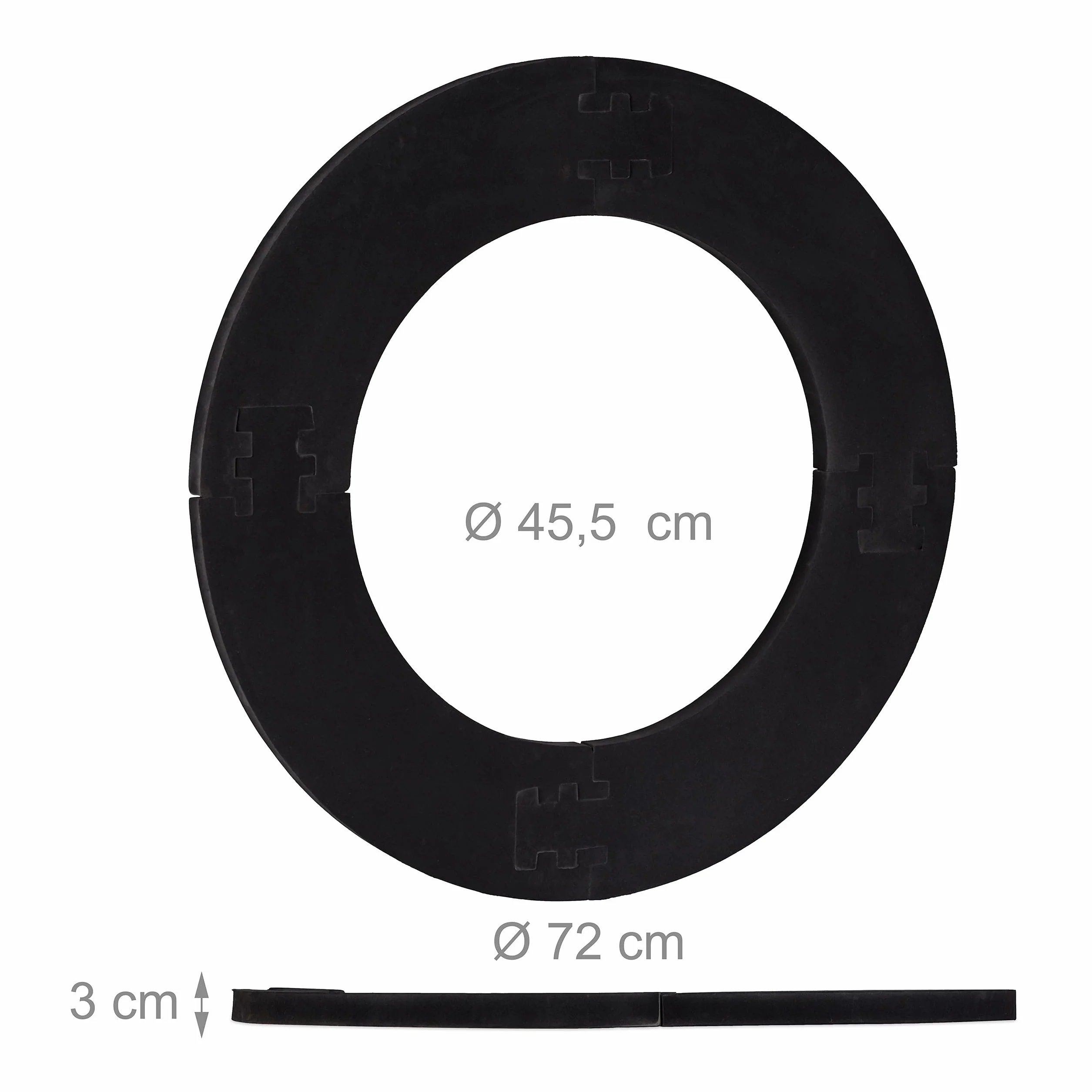 Relaxdays Dart Catchring R7, 4-częściowy, pierścień ochronny na tarczę do darta 45 cm, stabilna ochrona ściany, EVA, całkowita Ø 72 cm