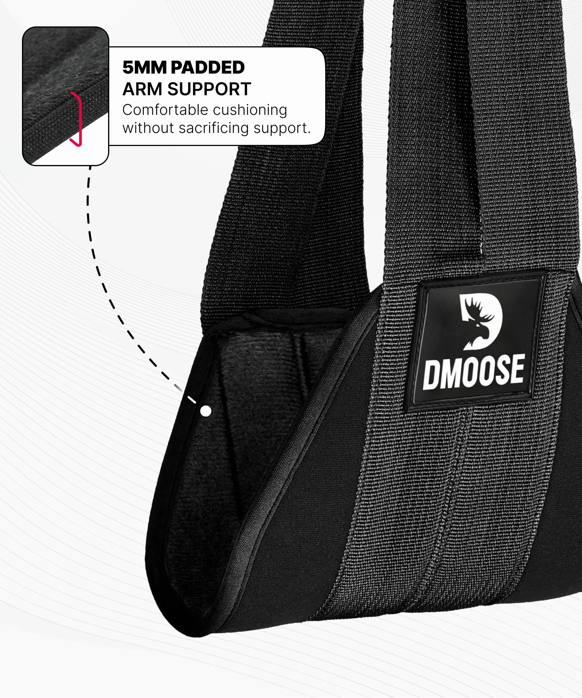 DMoose Fitness Wiszące pasy biodrowe do drążków do podciągania i treningu siłowego – grubo wyściełany pas na ramię do podciągania się brzucha z 2 nierdzewnymi karabińczykami – pasy do podciągania do