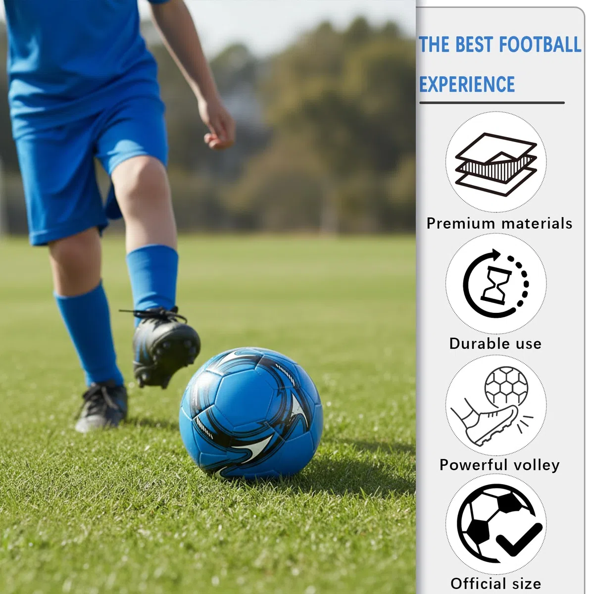 Piłka nożna, rozmiar 5, piłka nożna 21 cm, rozmiar 5, profesjonalny trening, unisex, dla profesjonalistów i początkujących, do sportów wewnątrz i na zewnątrz, z igłą do nadmuchiwania i torbą do