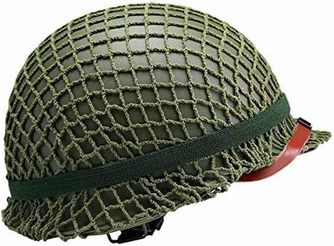 Amerykański kask M1 stalowy hełm zielony II wojna światowa imitacja z siatką