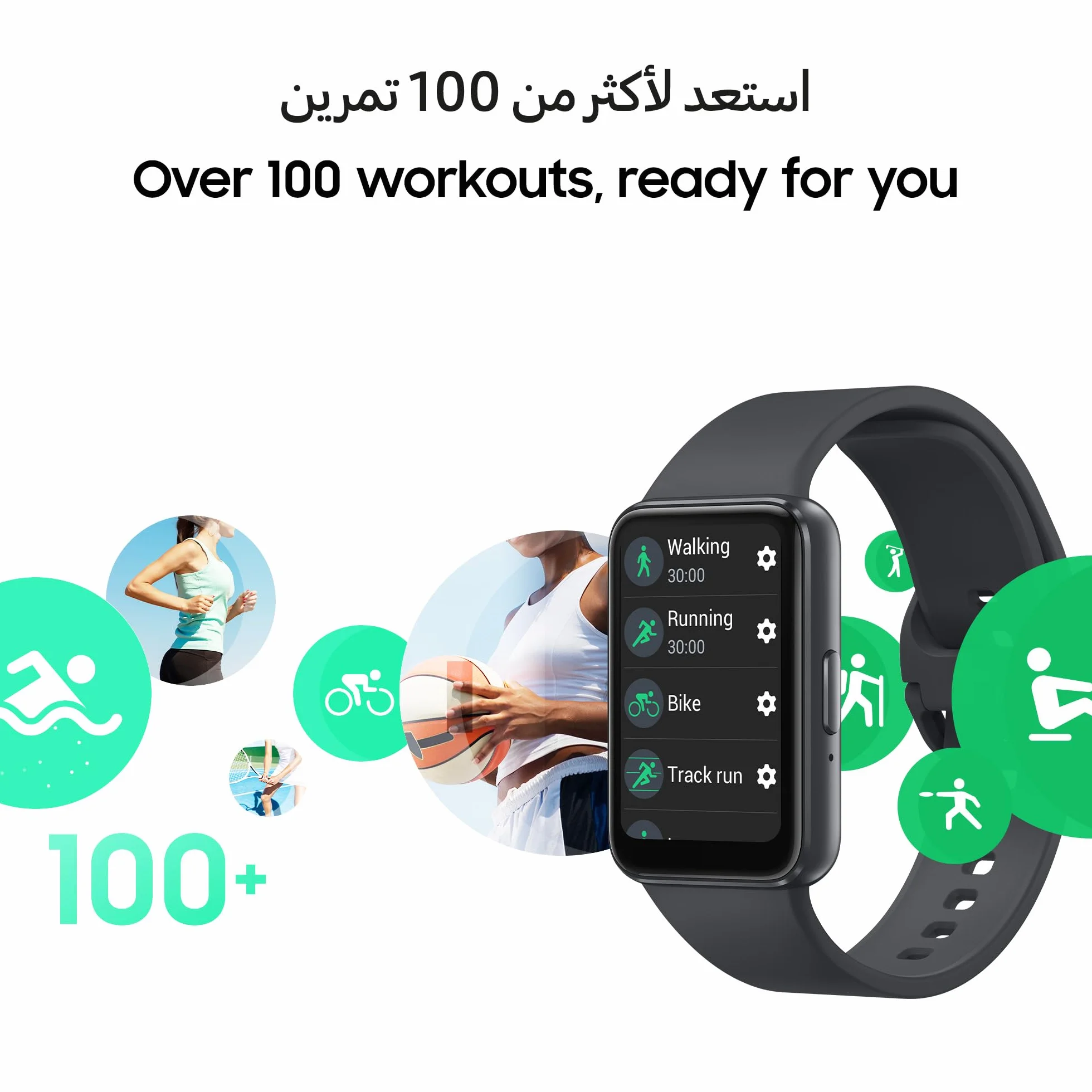 Samsung Galaxy FIT 3 [2024] 1,6" Wyświetlacz AMOLED | 13 Dni Żywotności Baterii | 100+ Kadranów | 100+ Trybów Ćwiczeń | Wersja CAD i - (Czarny)