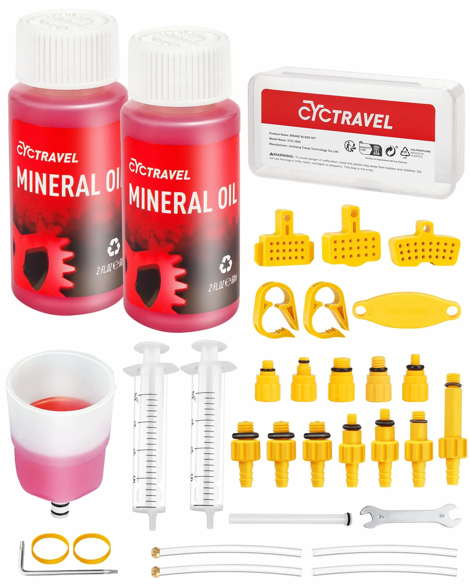 Rower Zestaw do Odpowietrzania Hamulców dla SHIMANO Hydrauliczne Hamulce Tarczowe, w Tym Wysokiej Wydajności Płynu Hamulcowego Mineralnych(120ML)