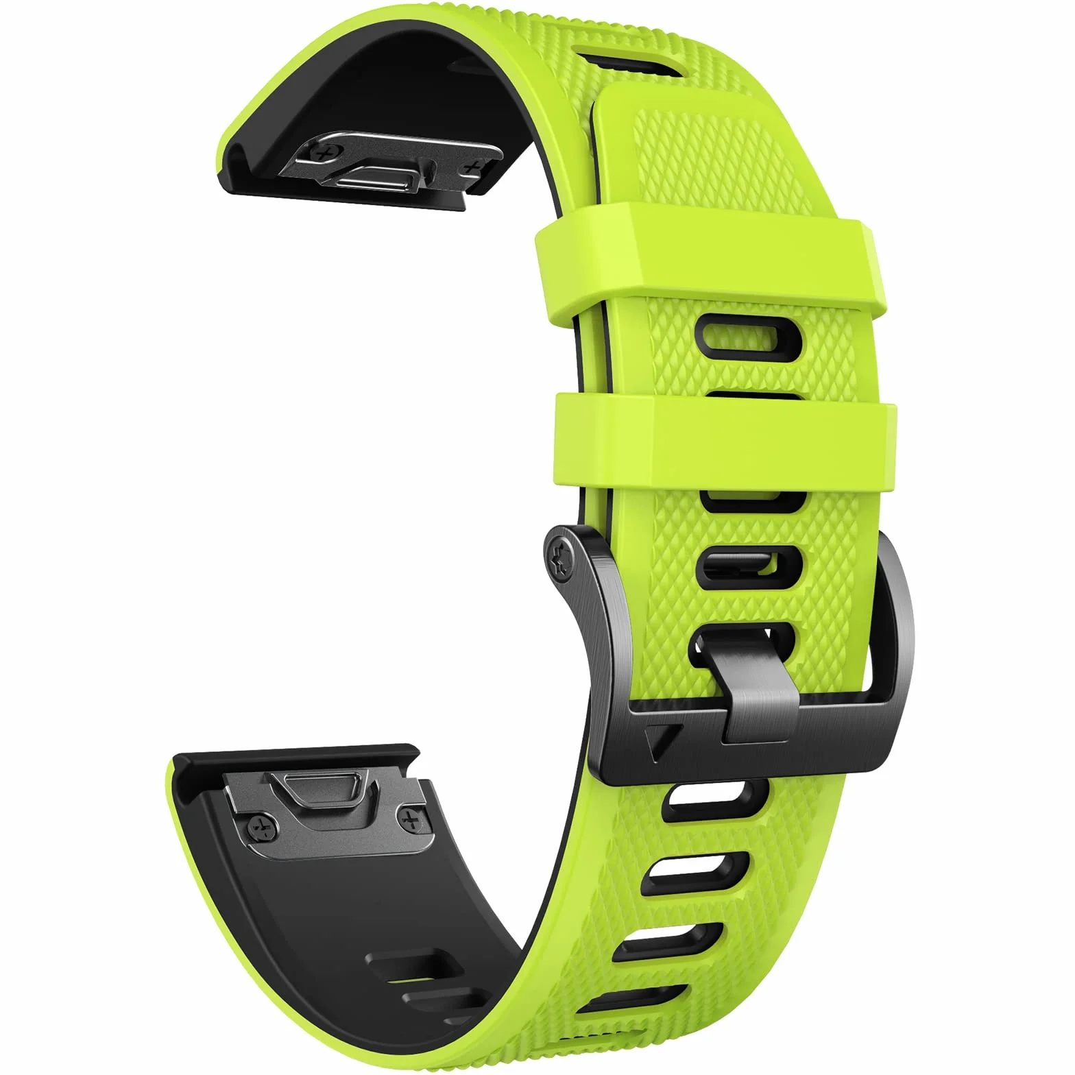 NotoCity bransoletka Quickfit 26 mm, kompatybilna z Garmin Fenix 6X / 6X pro / Fenix 7X, silikonowa bransoletka do zegarka Garmin Fenix 5X / 5X Plus, zielono-czarna