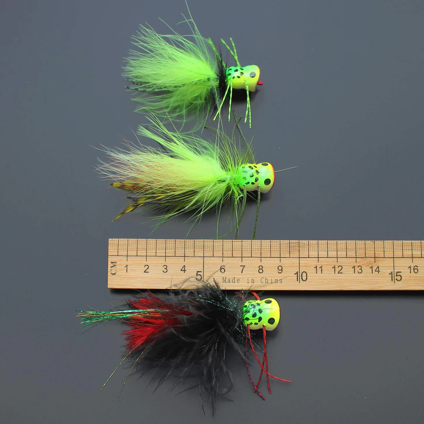 Tigofly 6 sztuk muchy fly fishing UV zielona powierzchnia żaby popper bass