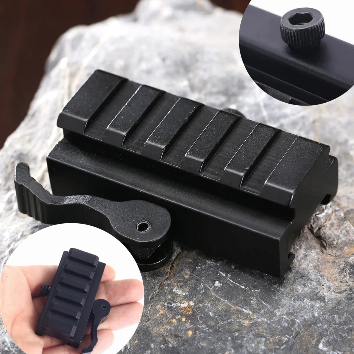 Dophee QD 5 Slot Riser Scope Basis Mount Adapter do szyn Picatinny 20 mm
