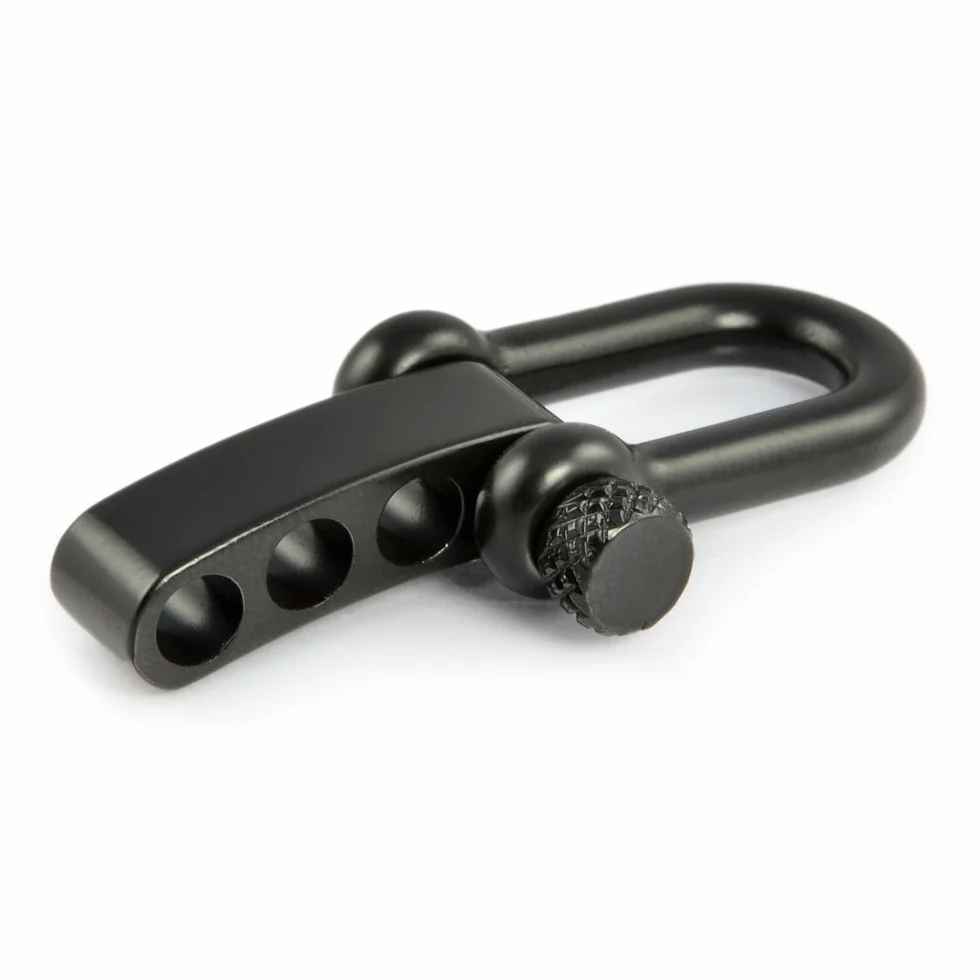 Ganzoo szekla prosta ze stali nierdzewnej, czarny, zestaw 3 szt., regulowane zamknięcie obrotowe na śrubę, rozmiar M, otwór 19 x 10 mm, grubość 5 mm, 23 g