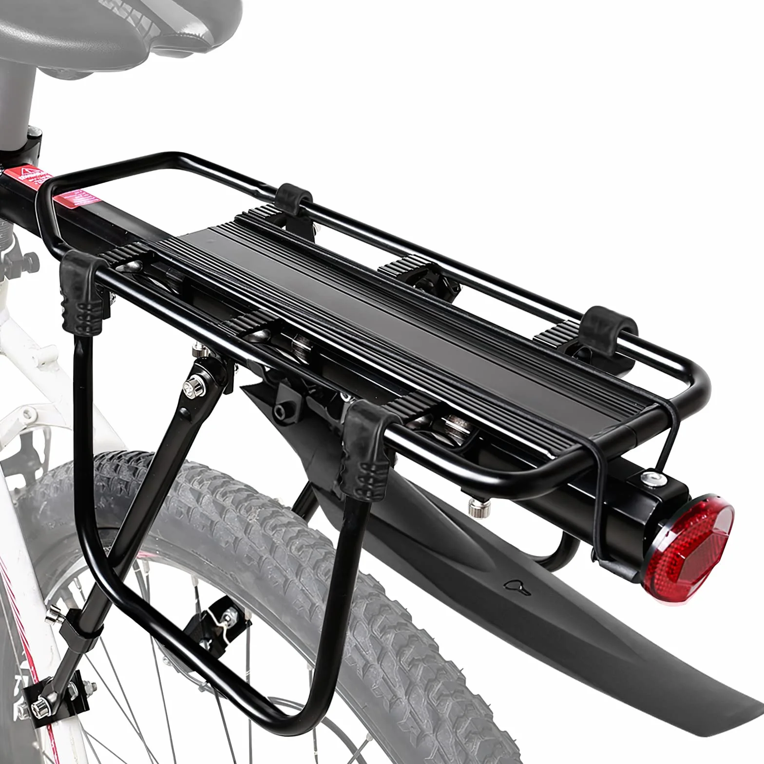 SPGOOD Zestaw bagażników rowerowych [24-29 cali] – regulowany uniwersalny bagażnik rowerowy ze stopu aluminium z reflektorem, szybkie zapięcie i montaż