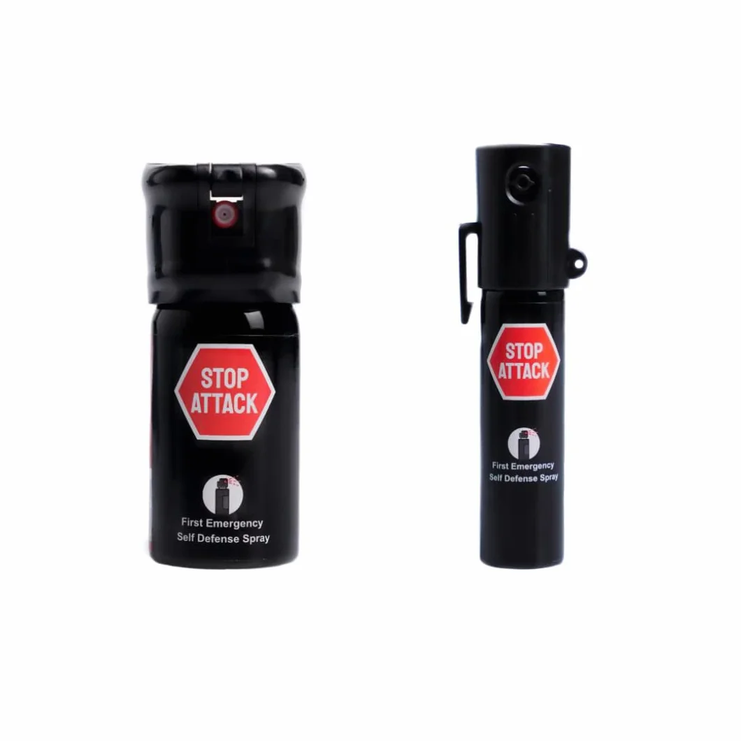 HOERNECKE Stop Attack Self Defense Spray, 20 ml + 40 ml, dysza projekcyjna High Stream Power, zasięg 4 metrów, używany przez policję w Wielkiej Brytanii, USA, Francji...