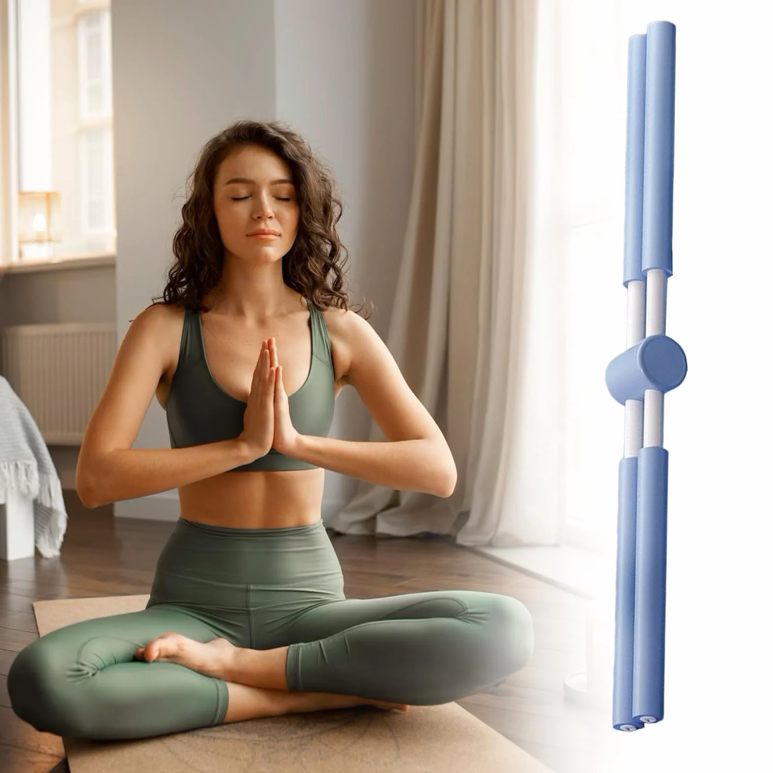 Kij Do Ćwiczeń Rozciągających | Obrotowy Kij Do Korekcji Pozycji | Korektor Pleców | Dla Młodzieży Dzieci Biuro Fitness Pilates Ćwiczenia W Domu