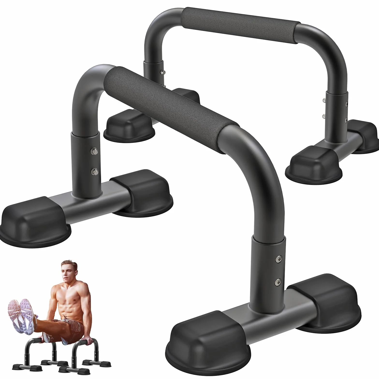Dolibest Statyw do pompek, drążki paralletowe, stojak na rękę, sprzęt kalisteniczny, do L-Sit/Dip Bar/Bodybuilding/Sprzęt do treningu siłowego/domowej siłowni trening na podłodze fitness ćwiczenia