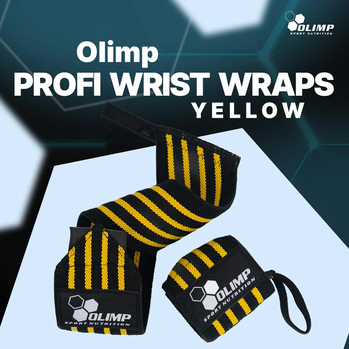 Olimp Stabilizatory nadgarstków - Wsparcie nadgarstka dla kobiet i mężczyzn - Sport Fitness Crossfit - Profi Wrist Wraps Yellow