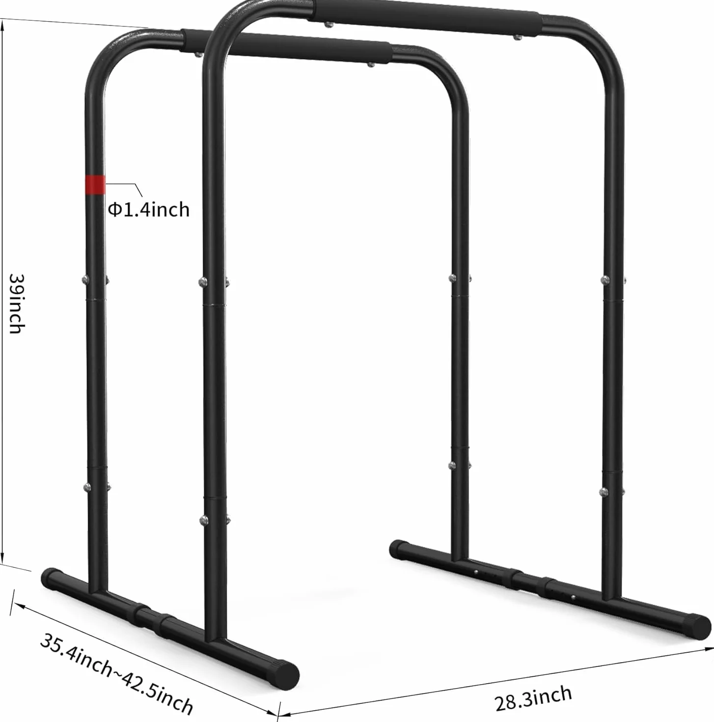 leikefitness Pull Up Dip Station trening siłowy stojaki do dipów stacja tricep dips push-up do domowej siłowni