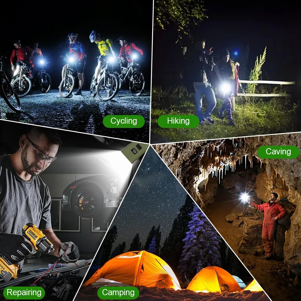 Ainiv Przednie światła rowerowe, super jasne tryby świecenia, przednie światła LED, typ C, ładowalne światła rowerowe, wodoodporny reflektor rowerowy do roweru szosowego, MTB, wędkowania, pracy nocnej