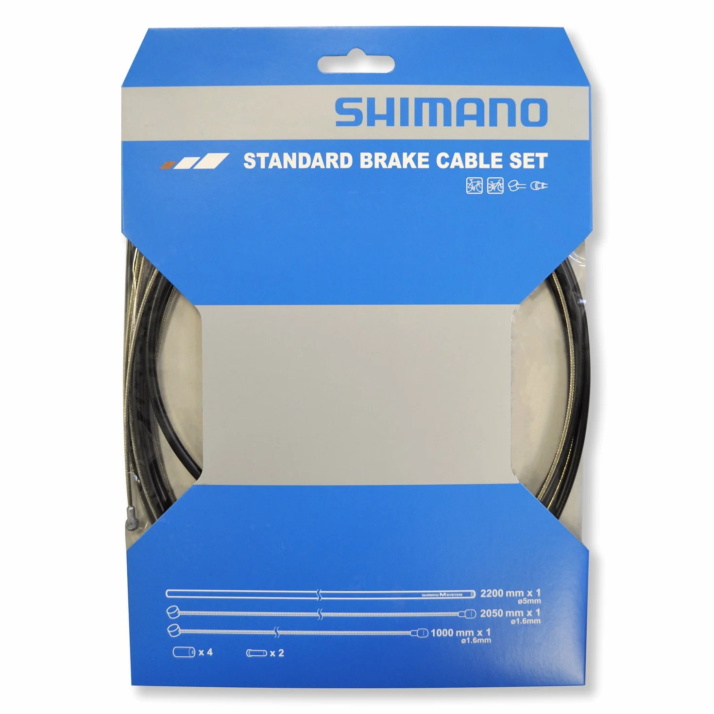 SHIMANO Uniwersalny standardowy zestaw kabli hamulcowych, do rowerów MTB lub szosowych