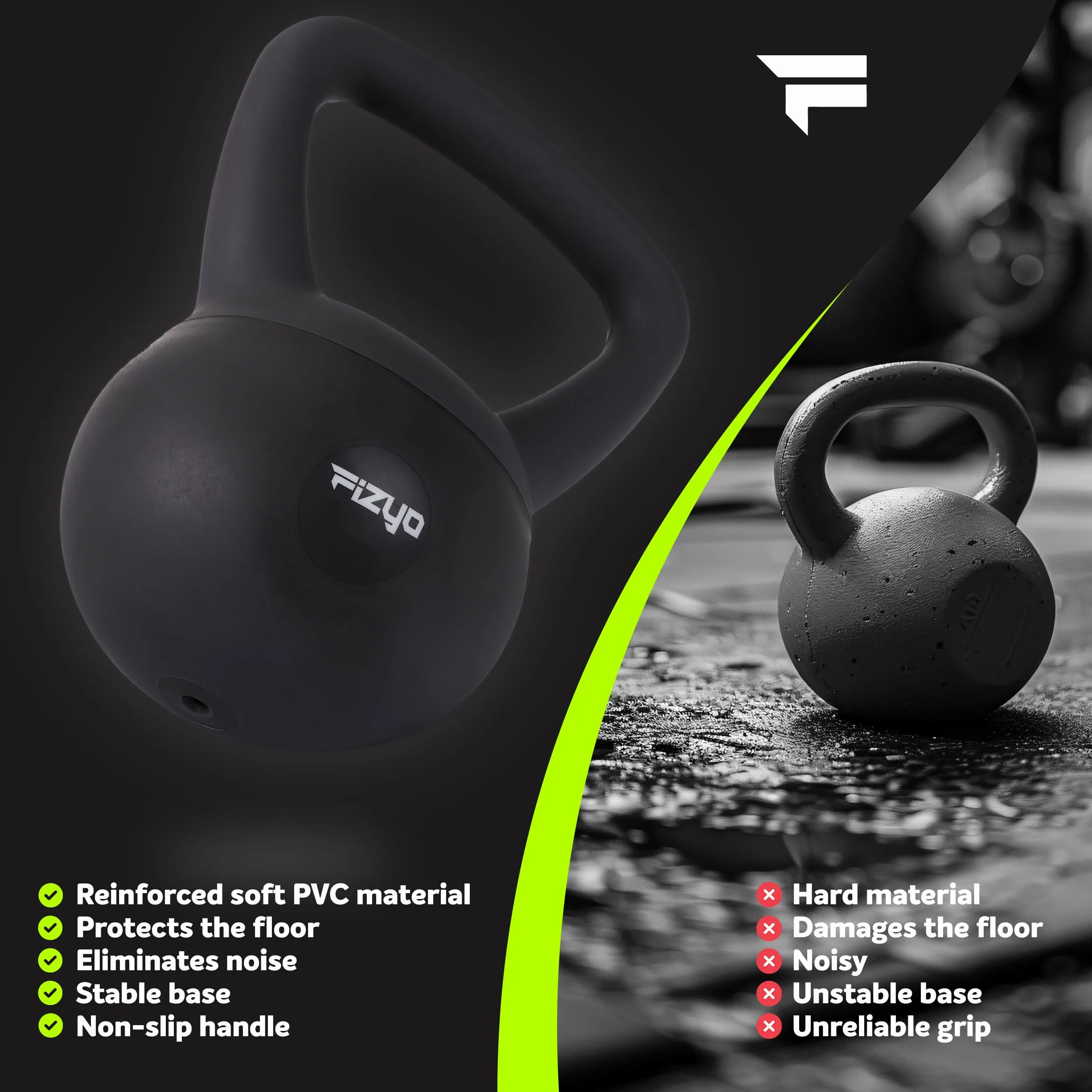 Fizyo Miękki Kettlebell Wypełniony Żelaznym Piaskiem, Antypoślizgowy Uchwyt, PVC Bezpieczny dla Podłogi, Hantle do Treningu, Podnoszenie Ciężarów w Domu i Siłowni, dla Kobiet i Mężczyzn