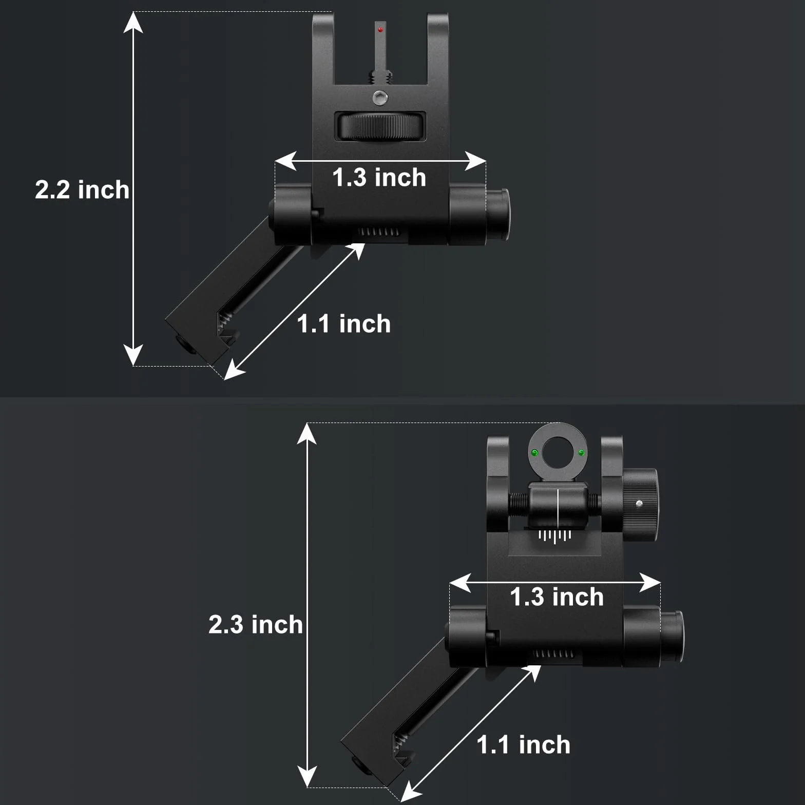 Feyachi S54 45-stopniowe celowniki żelazne Flip Up Sight Rapid Transition Backup Zestaw przednich i tylnych celowników żelaznych Szyny Picatinny Weaver