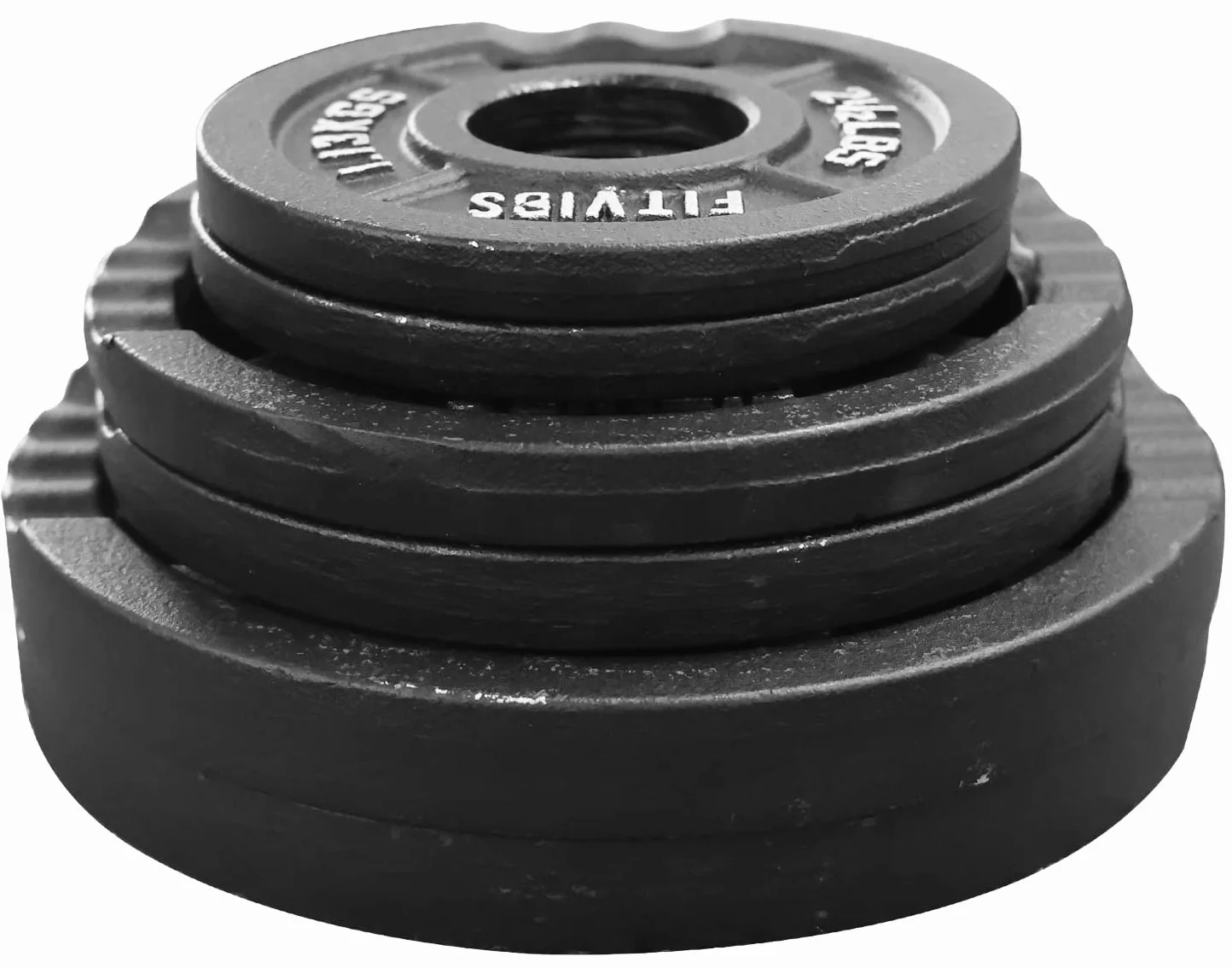 Signature Fitness Olympic 2-calowy żeliwny talerz obciążający do treningu siłowego i podnoszenia ciężarów, styl z dwoma otworami, zestaw 15,9 kg