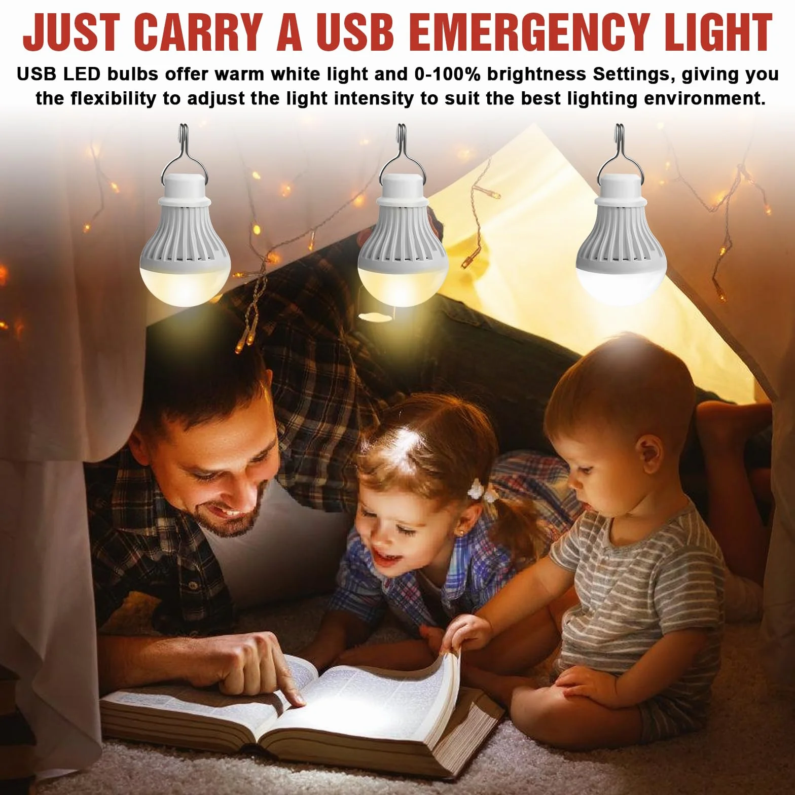 Lampa kempingowa LED, 2 sztuki, 7 W, możliwość ponownego ładowania, lampa namiotowa, możliwość ściemniania, 3 tryby świecenia, 2700-5000 K, światło awaryjne z haczykiem, zasilanie bateryjne, przenośna