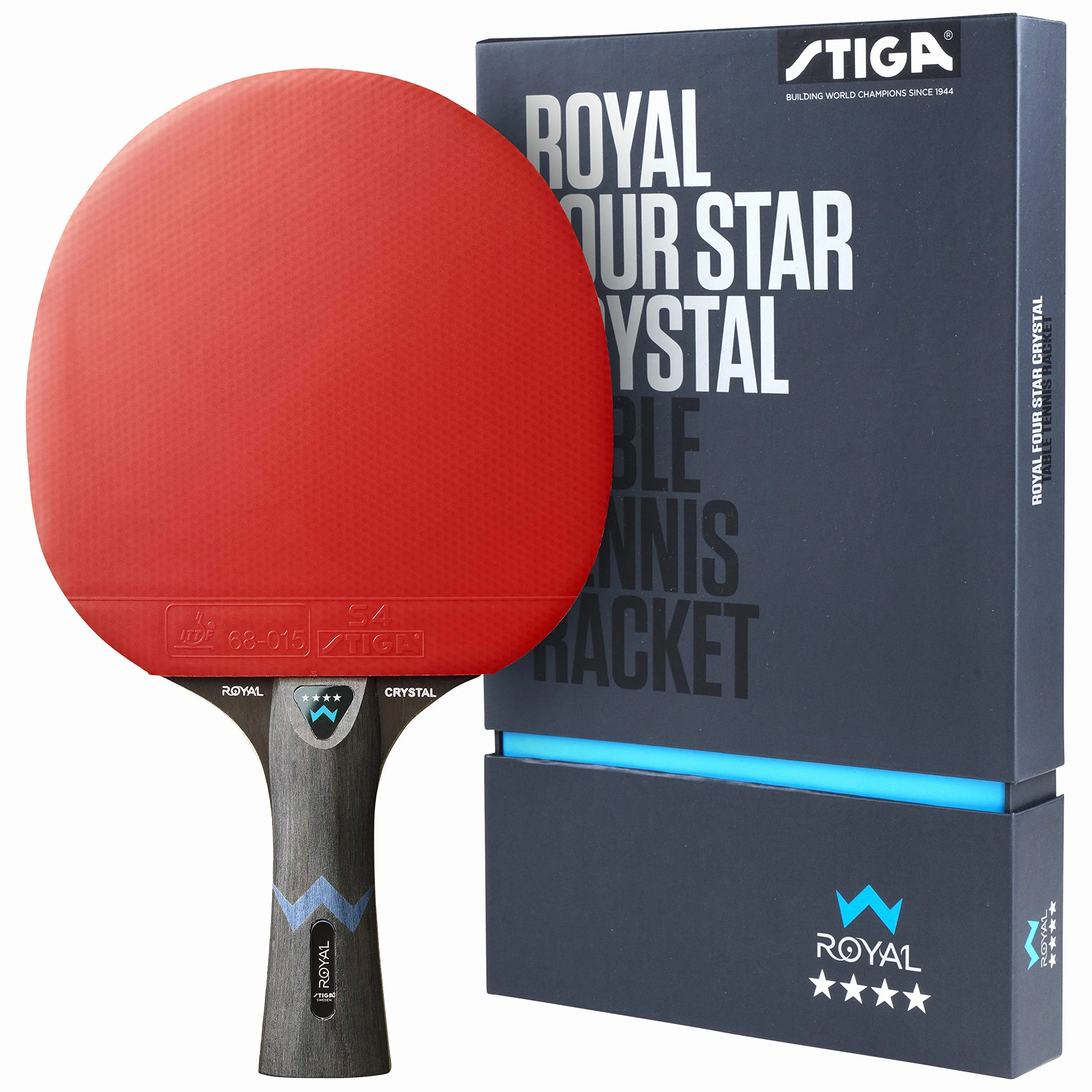 Stiga Uniseks Royal Four Star 1214-2818-01 Rakietka do Tenisa Stołowego, Czerwony/Czarny