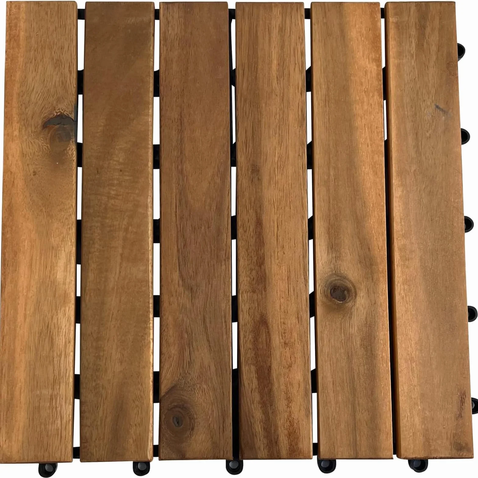 Balkon Bodenbelag 30×30cm Akazien goldenes Teakholz Holzfliesen Terassenboden außen 10 Fliesen 0,9m²