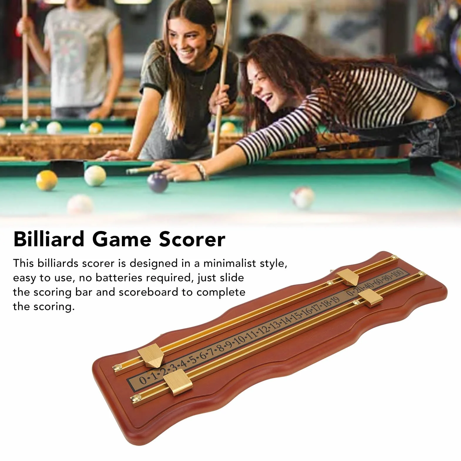 Tablica Wyników Deluxe Z Drewna 2-torowa Do Gier Shuffleboard Snooker Bilard