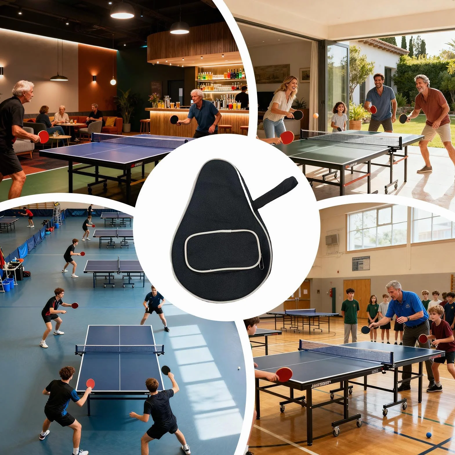 Torba do przechowywania rakietek do tenisa stołowego, pokrowiec ochronny na rakietę do tenisa stołowego, worek do przechowywania rakietek, dla dorosłych i dzieci, do treningu sportowego wewnątrz i na