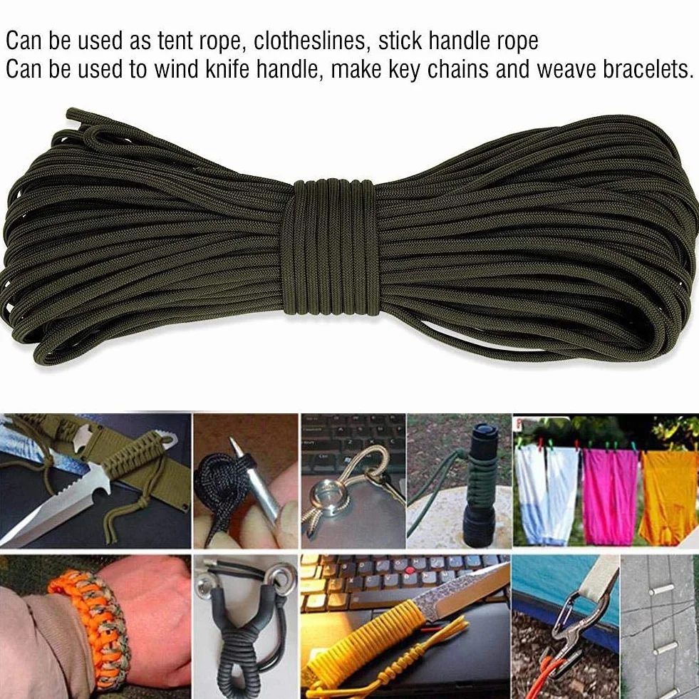 Paracord survivalowy VGEBY wytrzymały zielony wojskowy