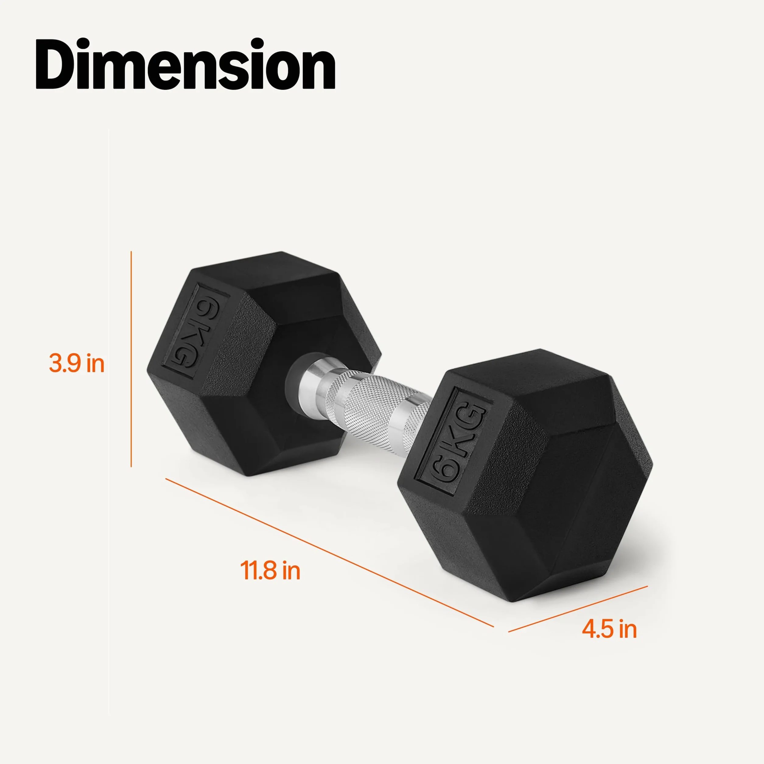Amazon Basics Zestaw hantli z powłoką gumową 6kg, czarny