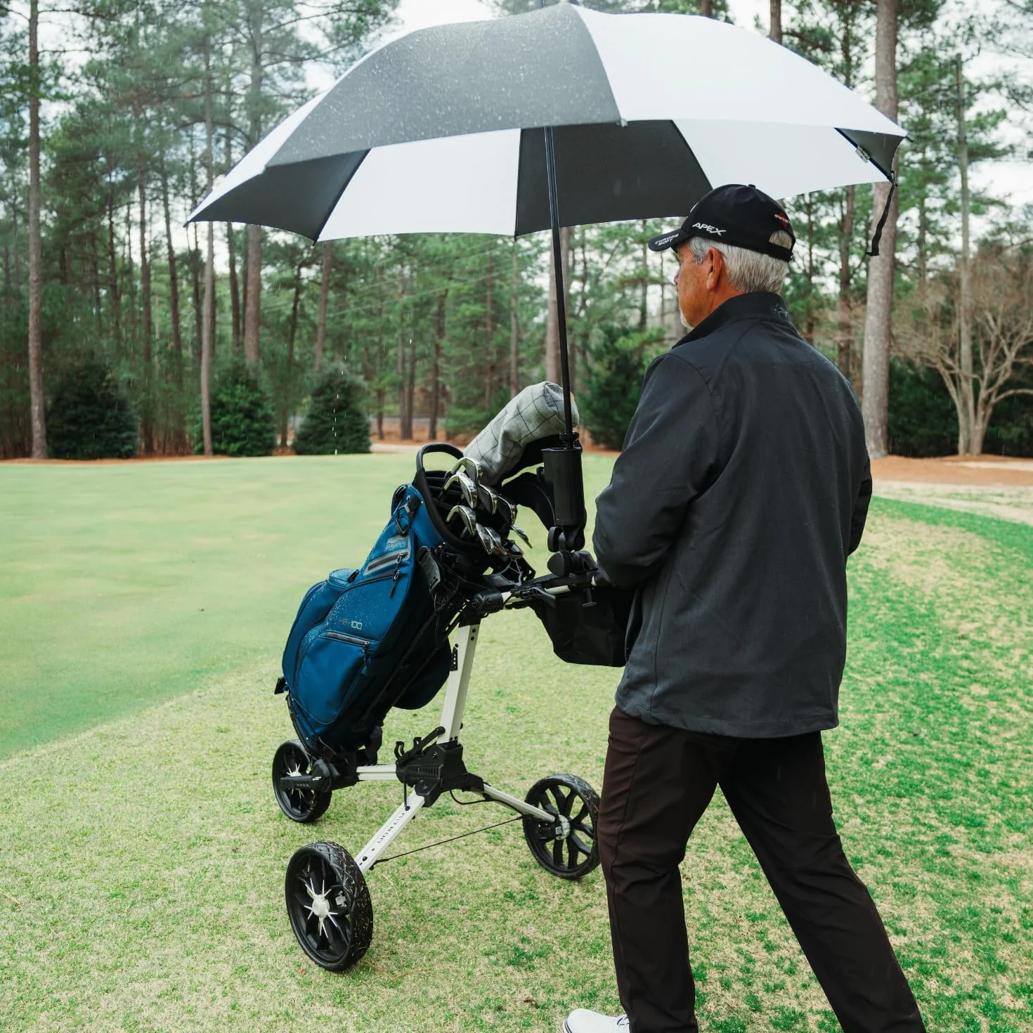Bag Boy Golf Trolley uchwyt na parasol, czarny, One