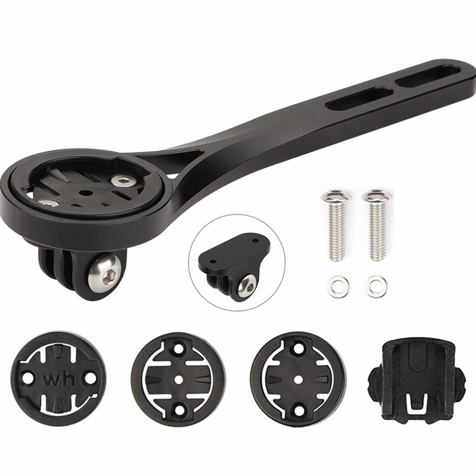 Zintegrowany uchwyt na komputer rowerowy do roweru szosowego (stop aluminium) Uchwyt na kierownicę do Garmin Edge, Wahoo Elemnt, Bryton, Cateye, kamery GoPro i oświetlenia