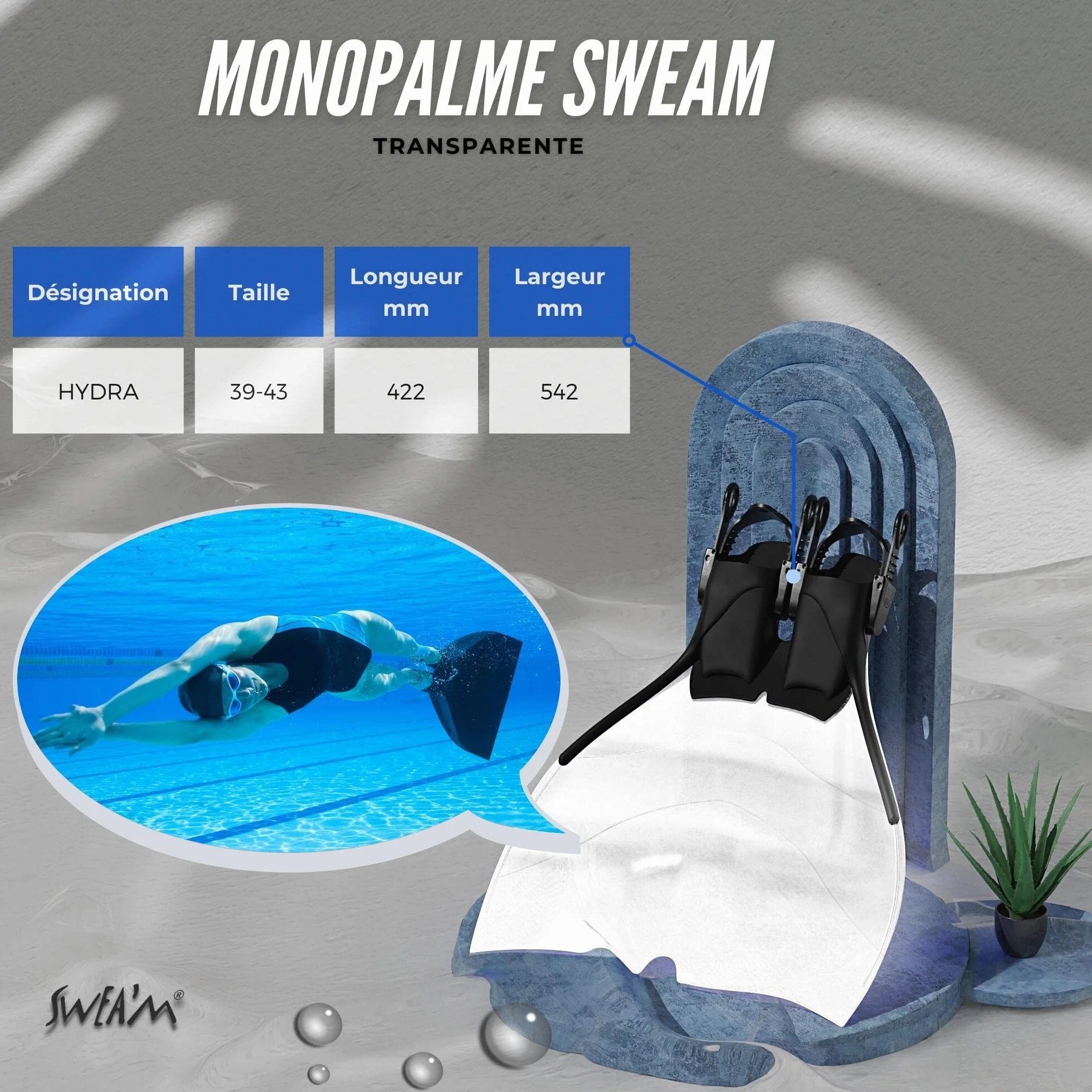 Sweam Monopłetwa regulowany ogon pływacki 39/43