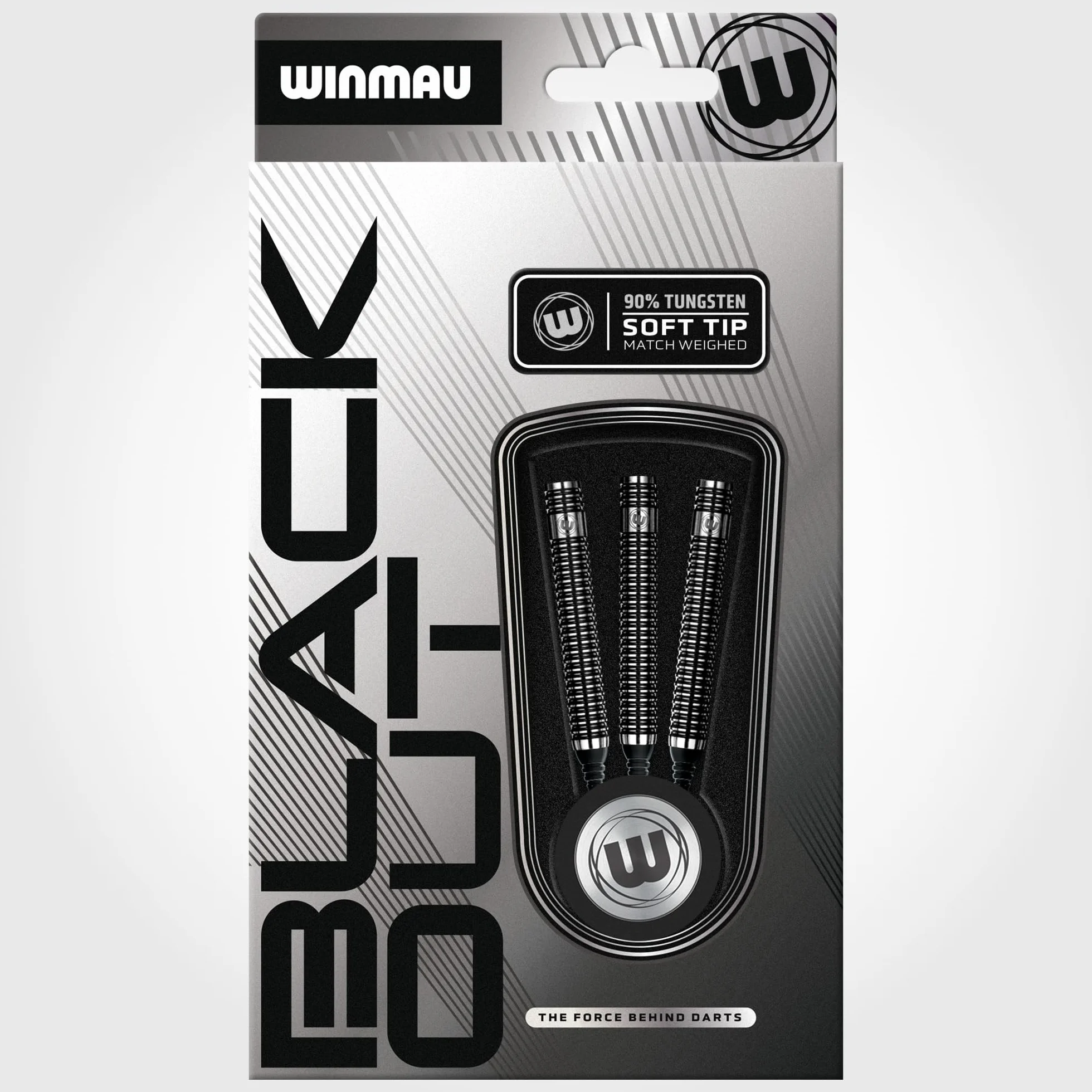 Winmau Blackout rzutki 90% wolframu, miękka końcówka – prosta rowkowana lufka
