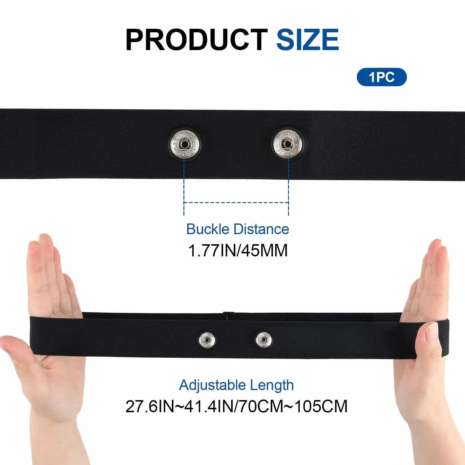 Regulowany pasek Cardio (70 cm do 105 cm) do czujnika serca, pasek Cardio Bluetooth Ant+, kompatybilny z Garmin, Wahoo, Polar H10 H9, Coospo, Magene, Bryton, Livlov