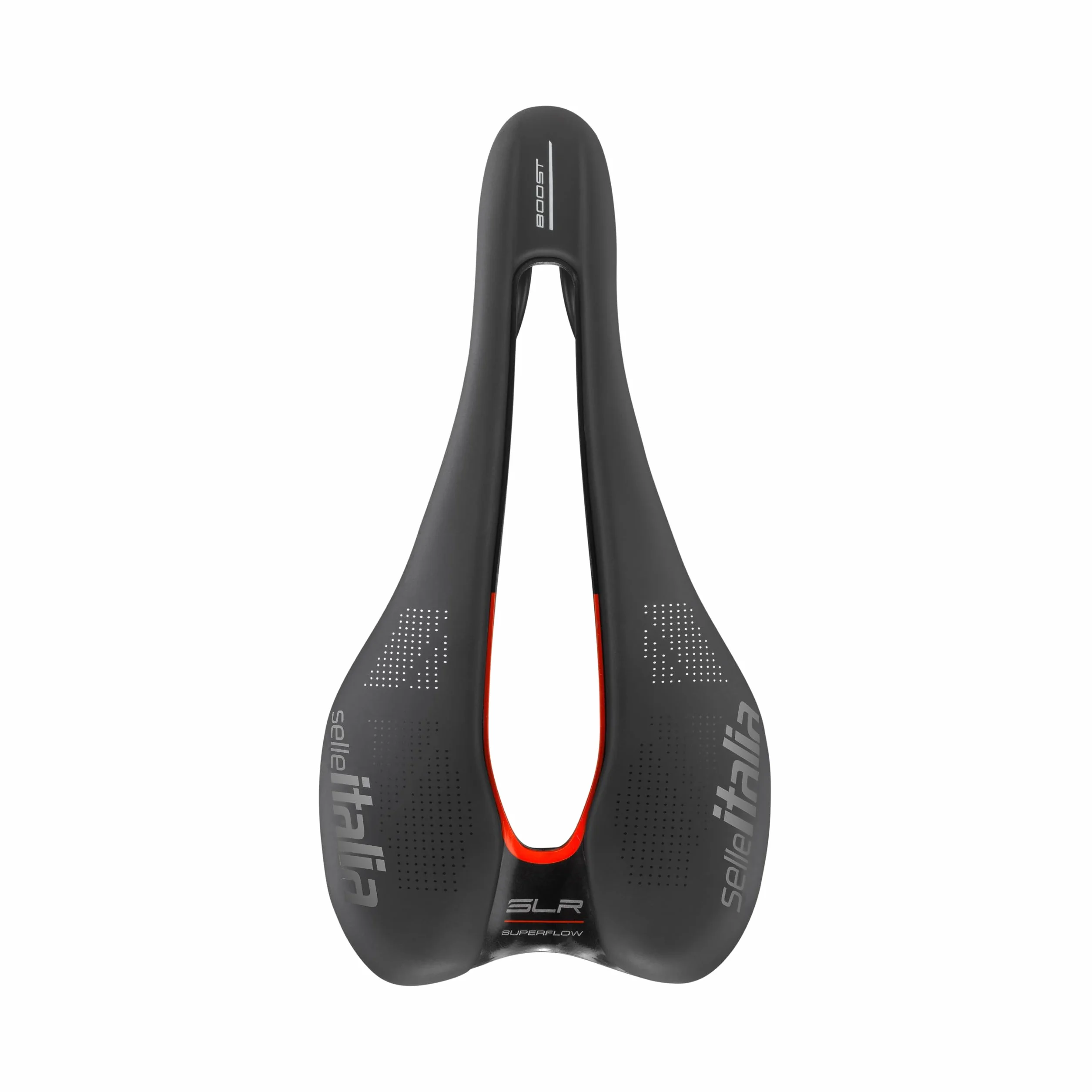 Selle Italia SLR Boost KC TM Superflow – Siodełko Szosowe, Klasyczny Design SLR, Rama Stal Chromowo-Manganowa, Anatomiczny Otwór