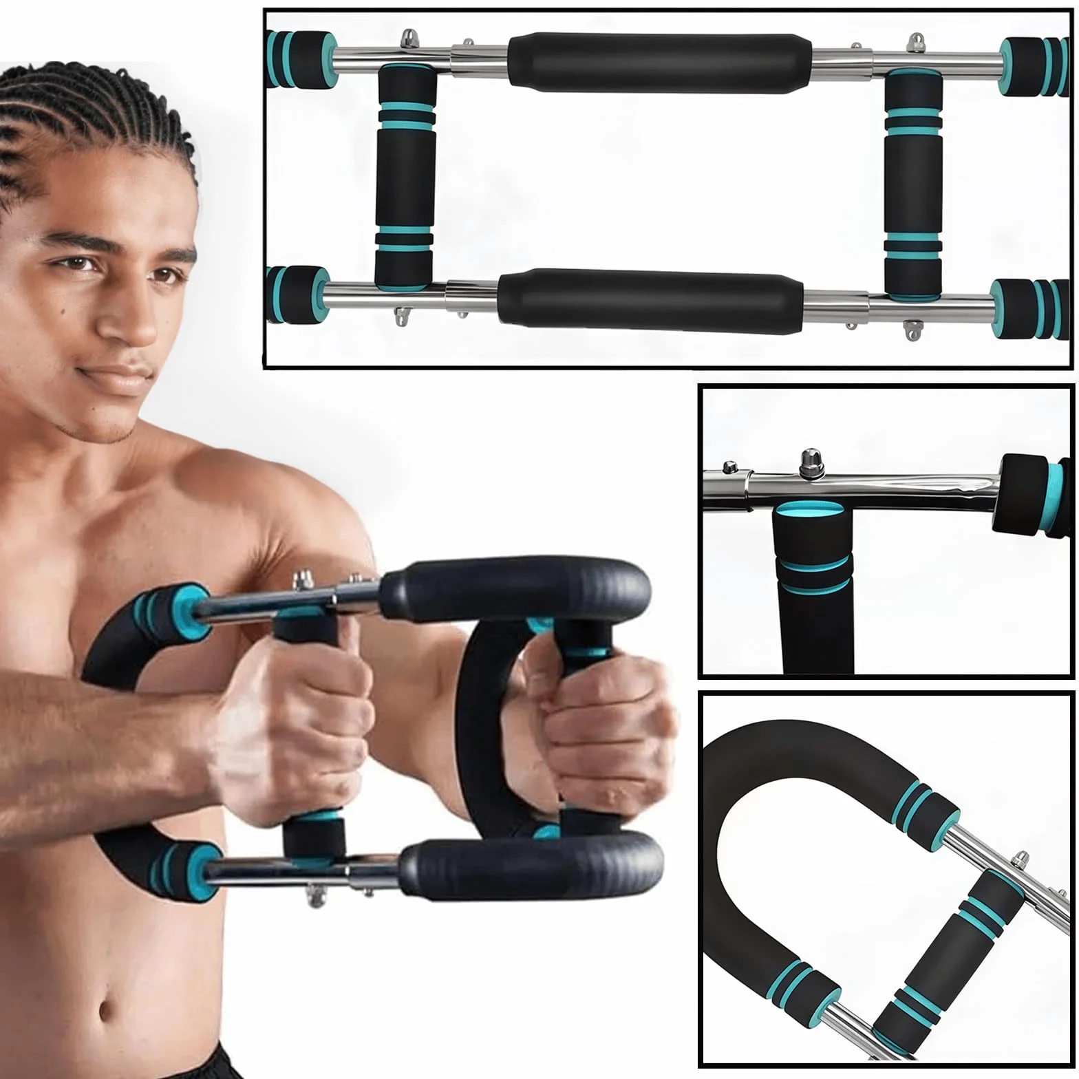 Twister Arm Trainer, regulowany ekspander klatki piersiowej, przenośny Power Twister Bar wzmacniacz siły mięśni, sprzęt fitness do domu dla mężczyzn, początkujących i profesjonalnych sportowców