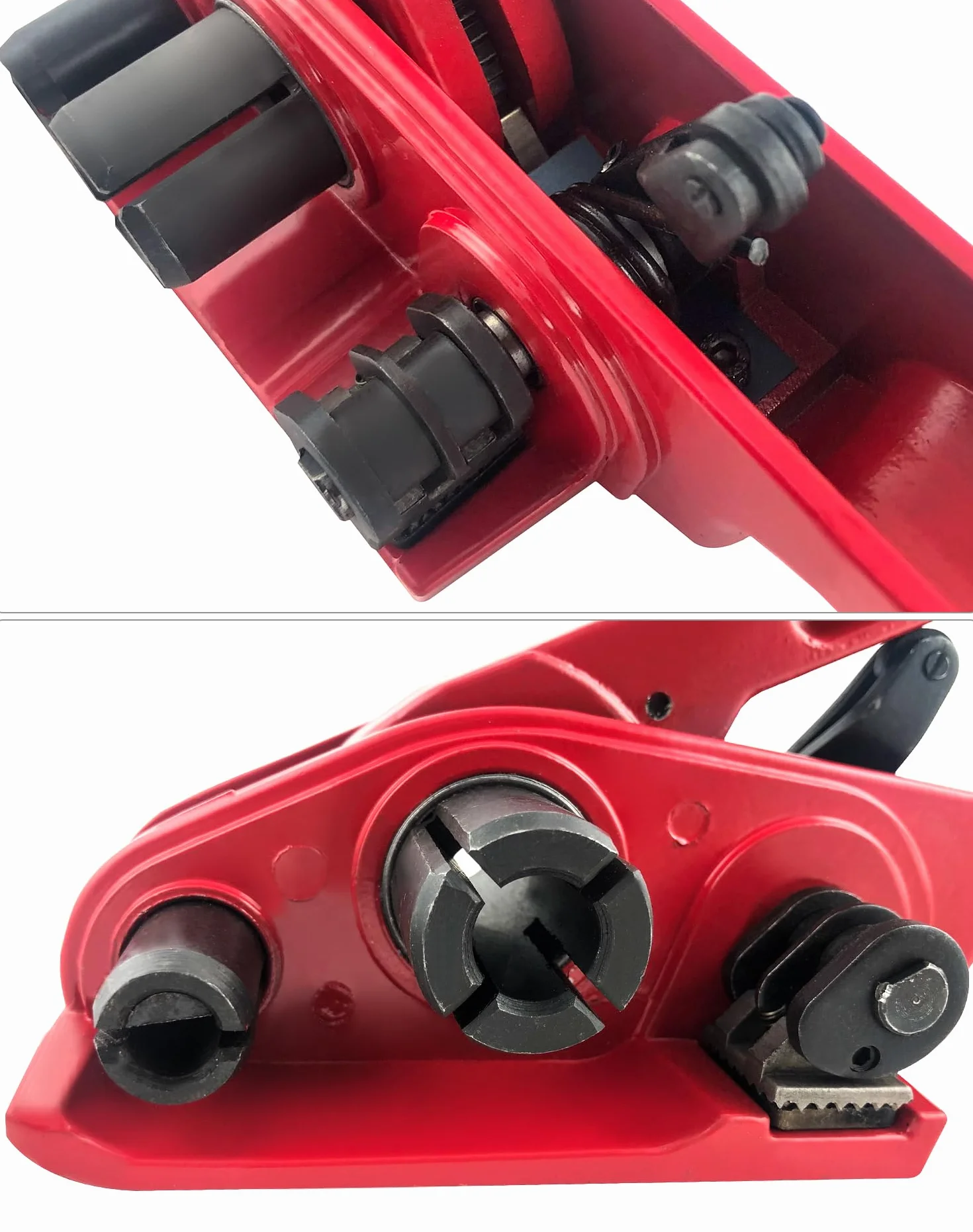 QWORK 2-częściowy ręczny przyrząd do spinania taśmą do plastikowego napinacza PP/PET 13mm-19mm