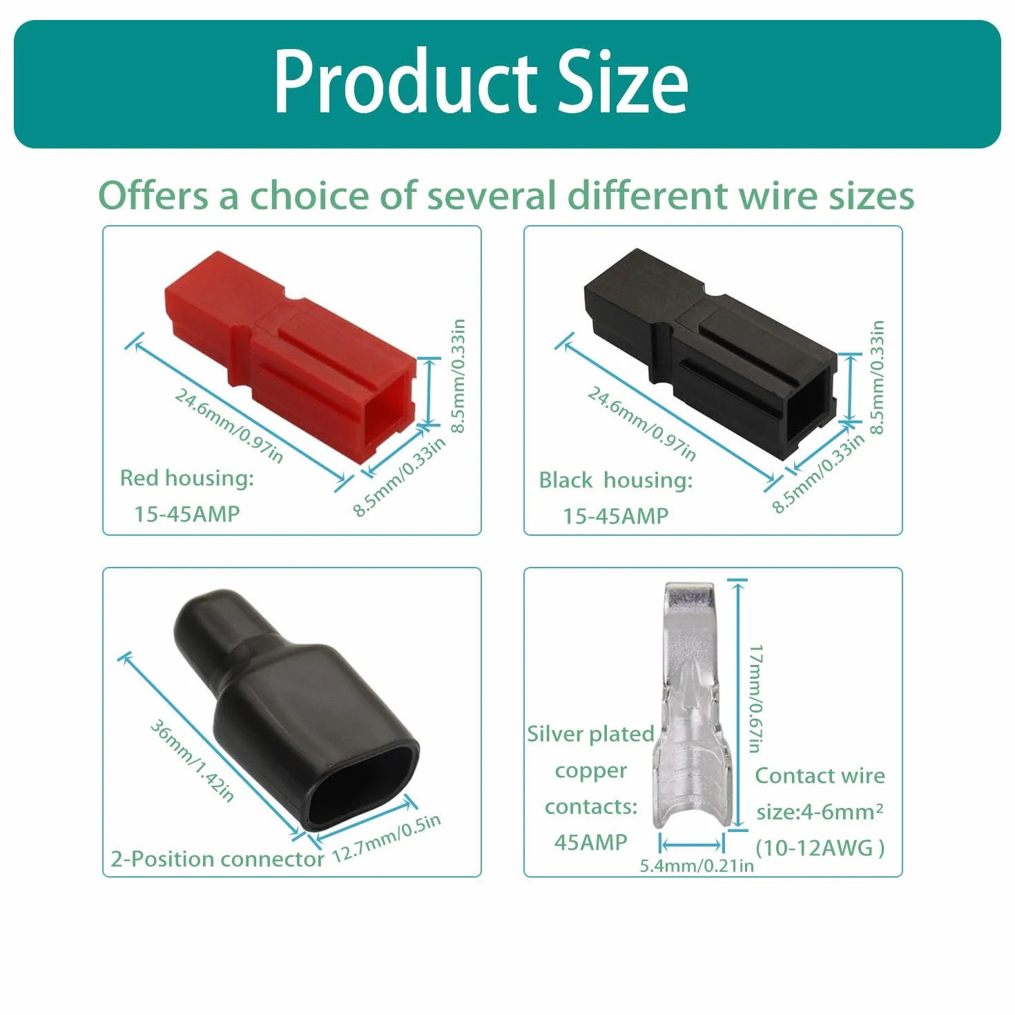 Zaciski szybkorozłączne 45 A 4-6 mm² (10-12 AWG) modułowy łącznik z ognioodporną osłoną PCW
