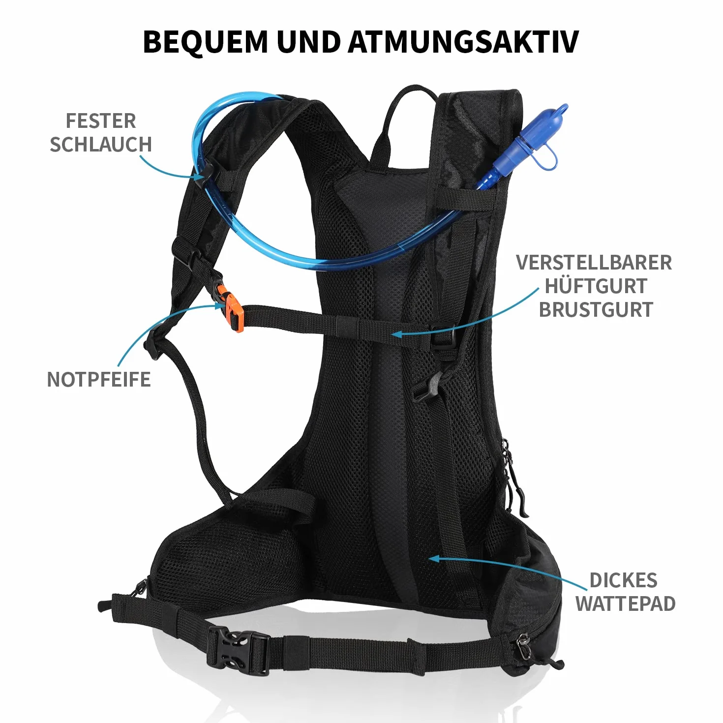 Plecak do picia z bukłakiem 2 l, plecak do biegania, plecak rowerowy, plecak trekkingowy, mały plecak do biegania, na rower, dla mężczyzn i kobiet