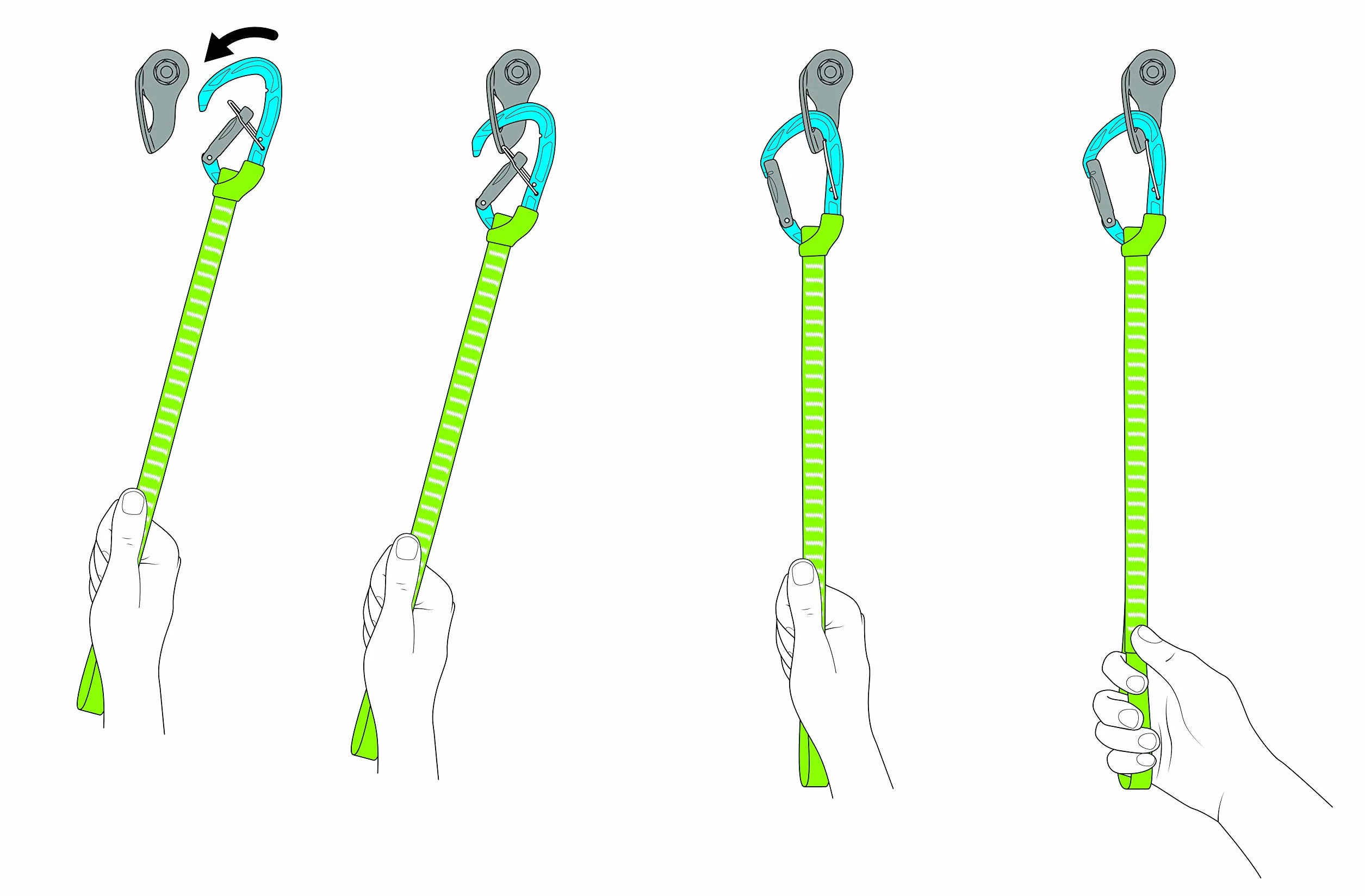 Climbing Technology TRICKY Linka Pierścieniowa Jasnoniebieski Zielony