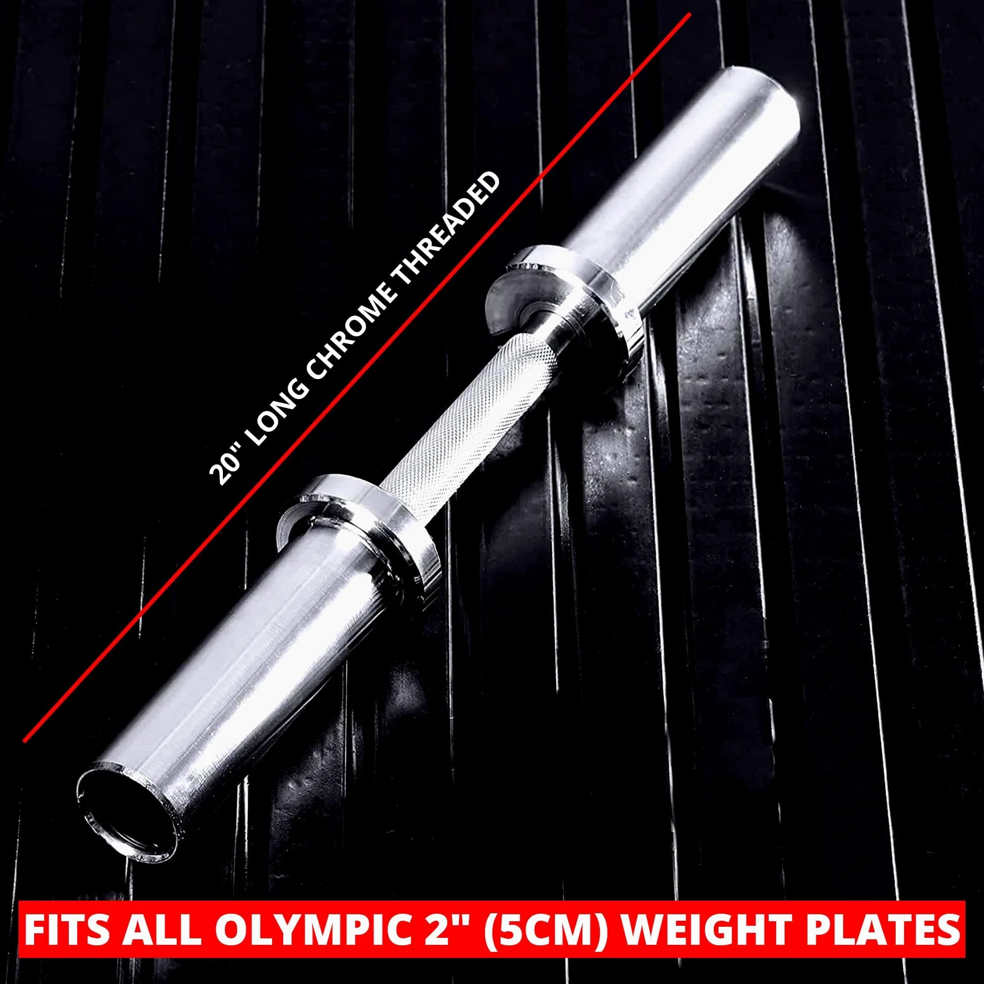 MAXSTRENGTH Chromowane hantle olimpijskie z kołnierzem sprężynowym używane do treningu w domu, treningu siłowego, treningu crossowego, podnoszenia ciężarów (2 x sztanga olimpijska 5 cm)