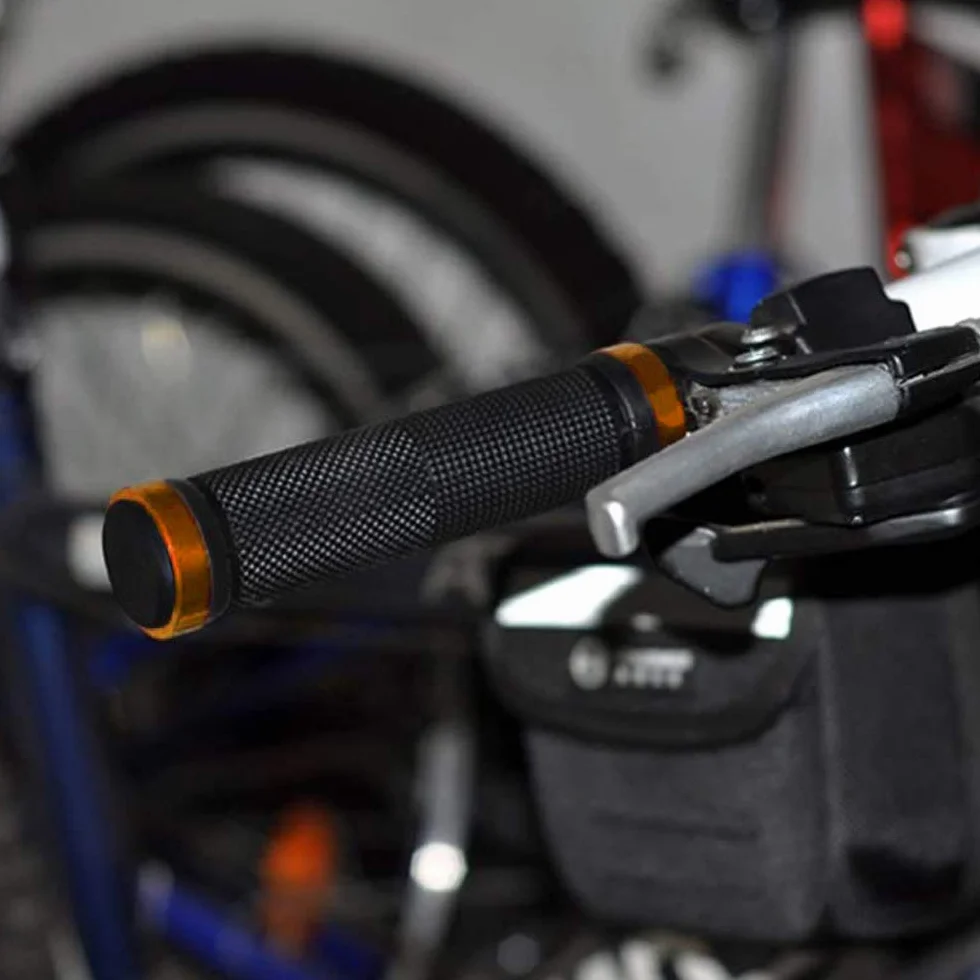 2 pary uchwytów do rowerów górskich, ergonomiczne antypoślizgowe gumowe uchwyty, podwójne blokady kierownicy rowerowej, uchwyt BMX, uchwyty MTB, do uchwytu o średnicy 22 mm (złoty)