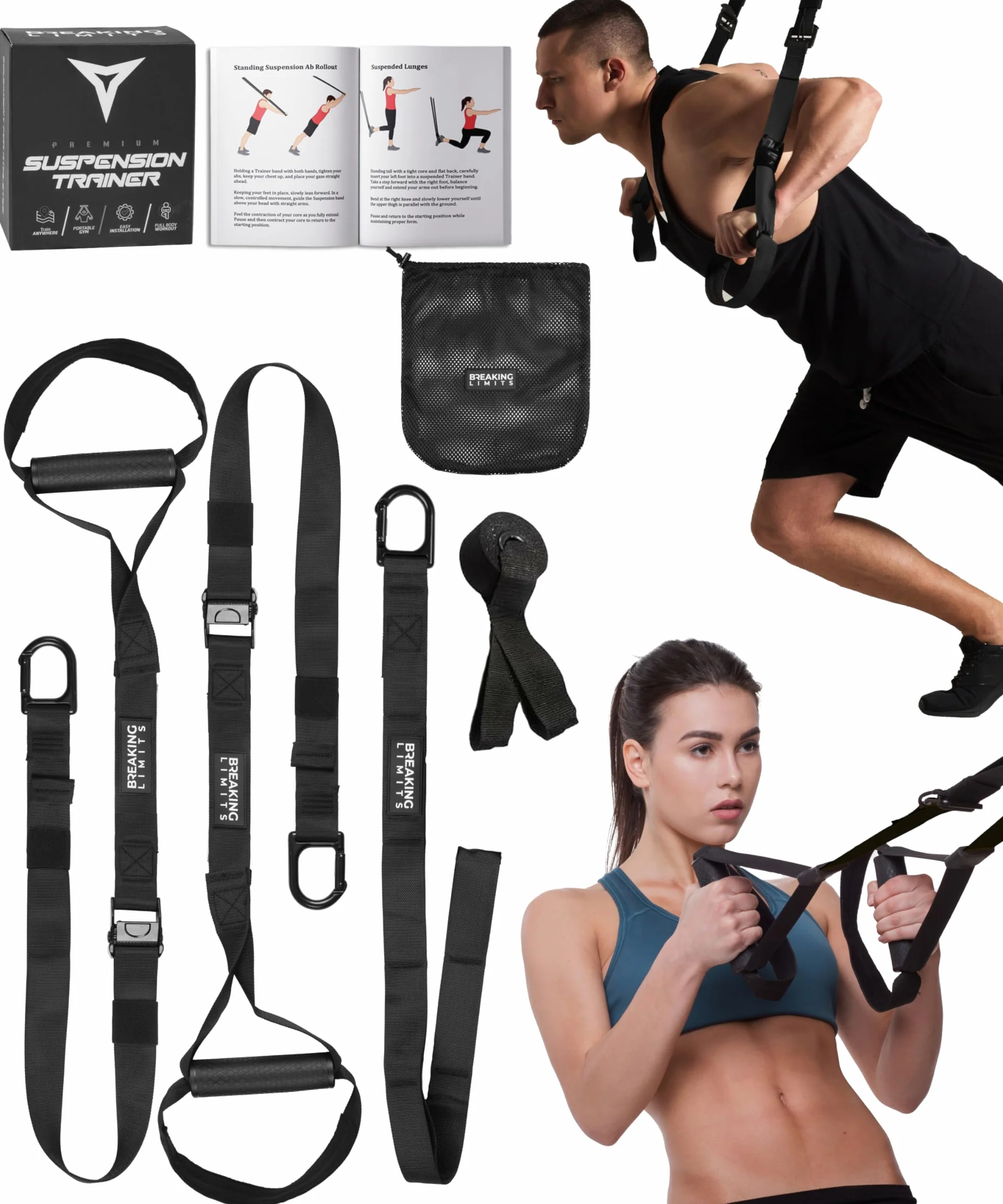 Breaking Limits Sling Trainer do siłowego treningu - taśmy do treningu całego ciała - trening na świeżym powietrzu