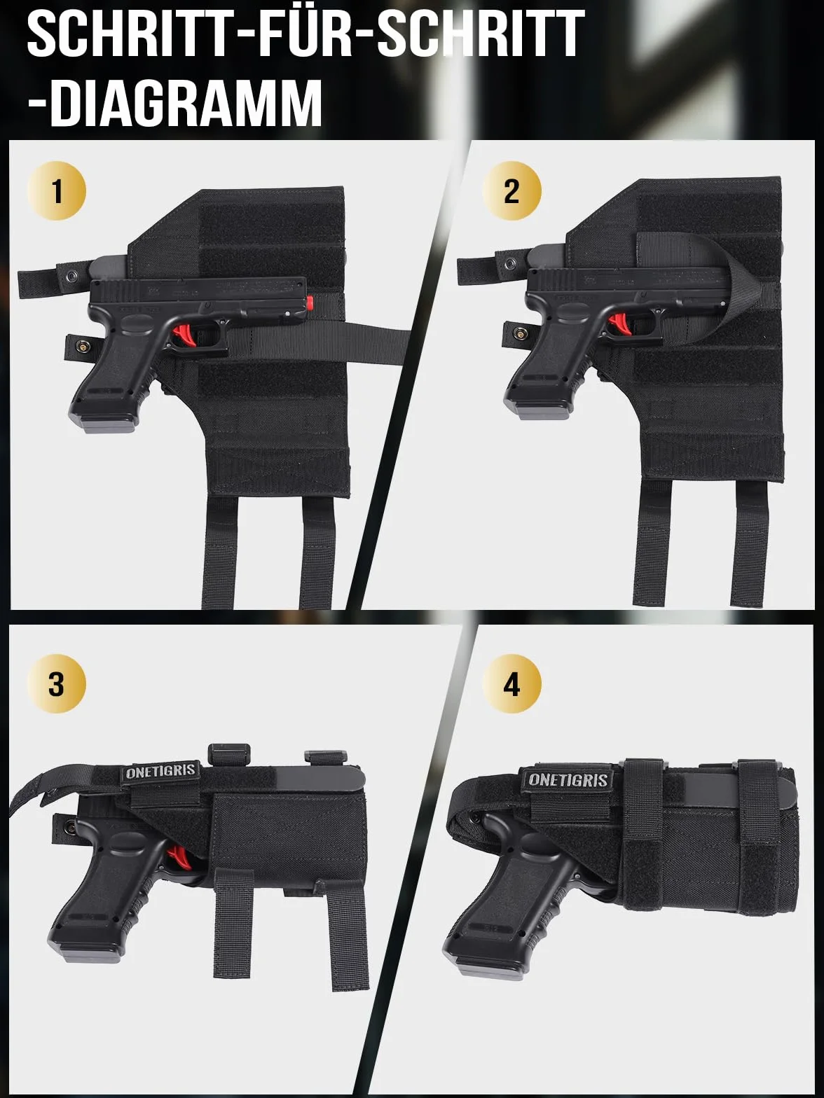 OneTigris 1000D nylonowa kabura na pistolet Molle kabura na pistolet