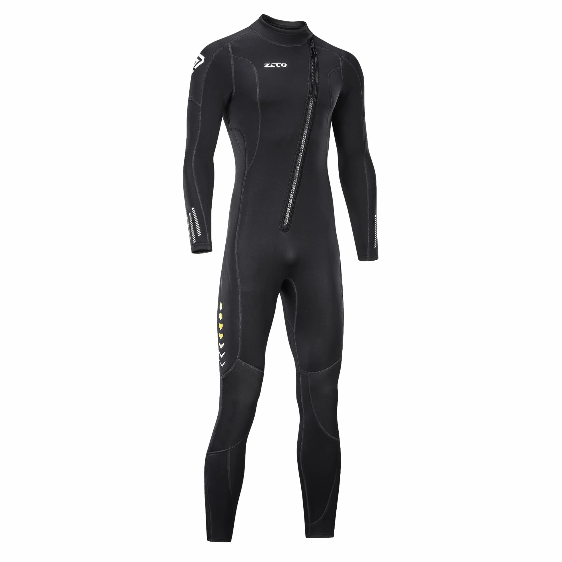 ZCCO Ultra rozciągliwy kombinezon neoprenowy 3 mm, kombinezon do nurkowania z zamkiem błyskawicznym z przodu, jednoczęściowy dla mężczyzn i kobiet, snorkeling, nurkowanie z akwalungiem, surfowanie
