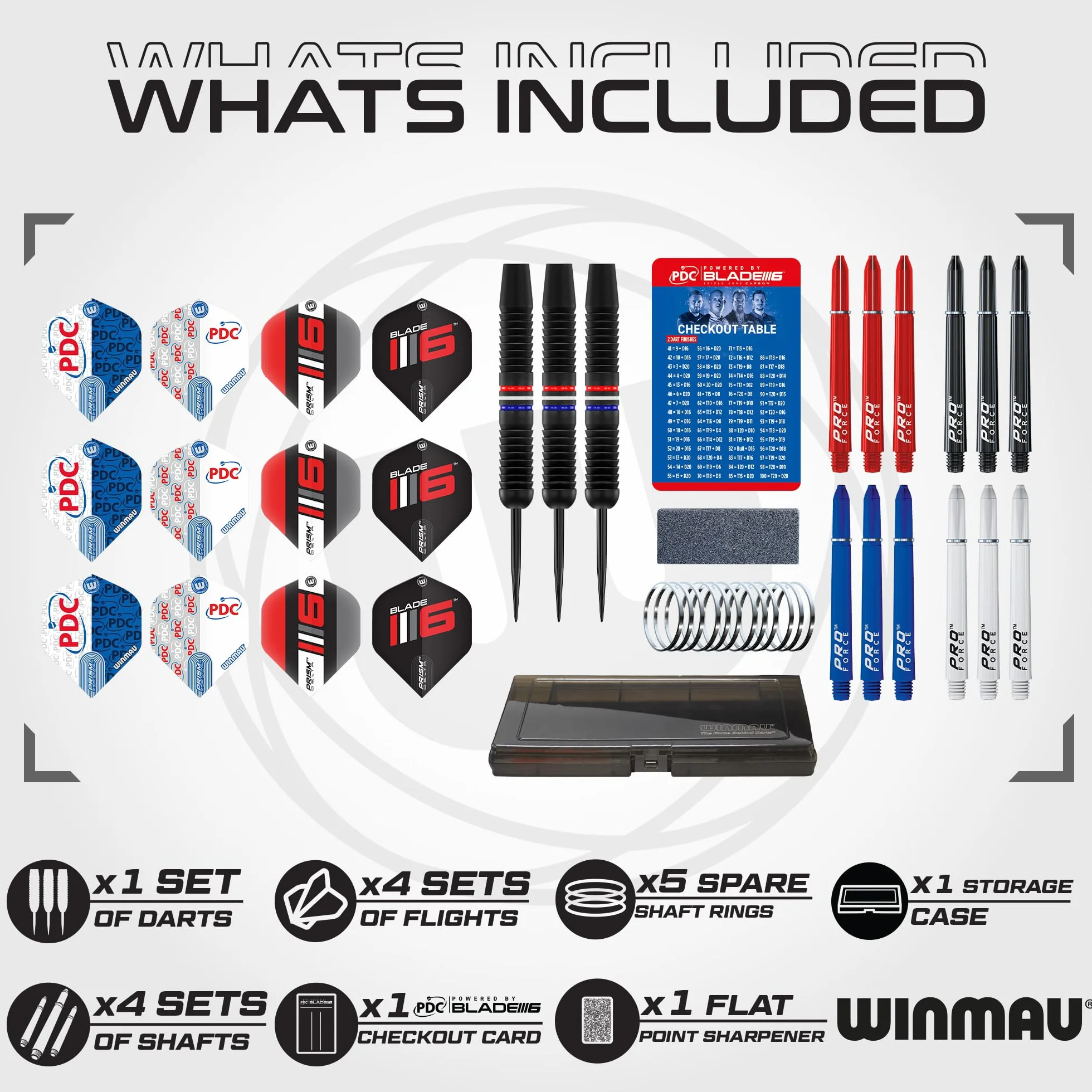WINMAU Rzutki PDC Ultimate 22 g Stalowa Końcówka Zestaw
